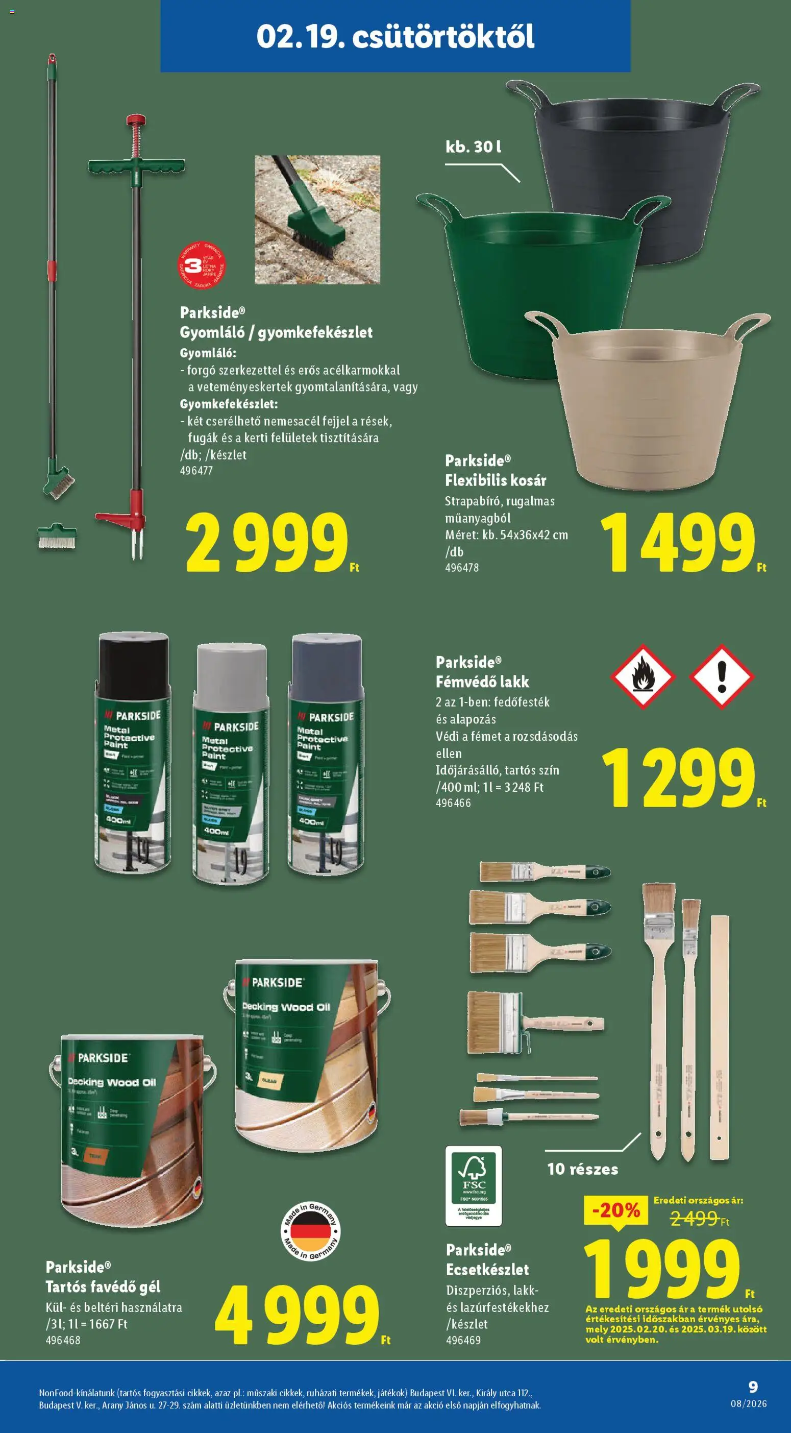 Lidl akciós ujság - amely érvényes a következő dátumtól: 19.02.2026 | Oldal: 9