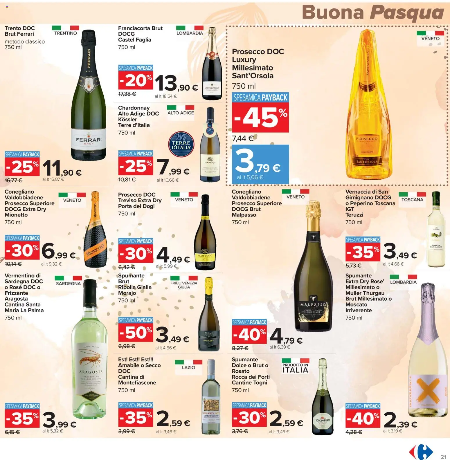 Volantino Carrefour del 24.03.2026 | Pagina: 21 | Prodotti: Prosecco, Spumante