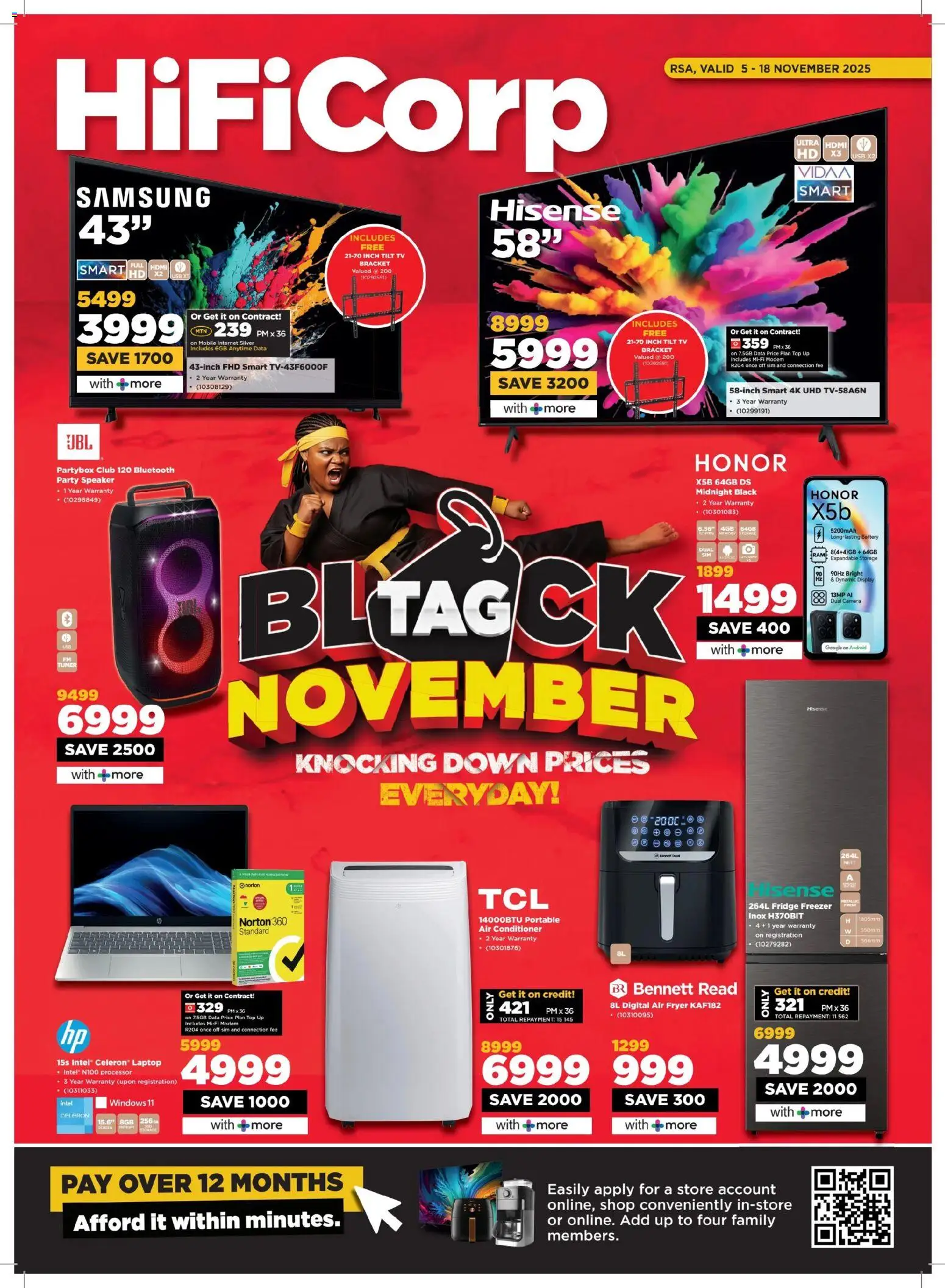New HiFi Corp catalogue – valid from 05.11.2025 | Page: 1 | Products: Speaker, Fryer, Laptop, Conditioner