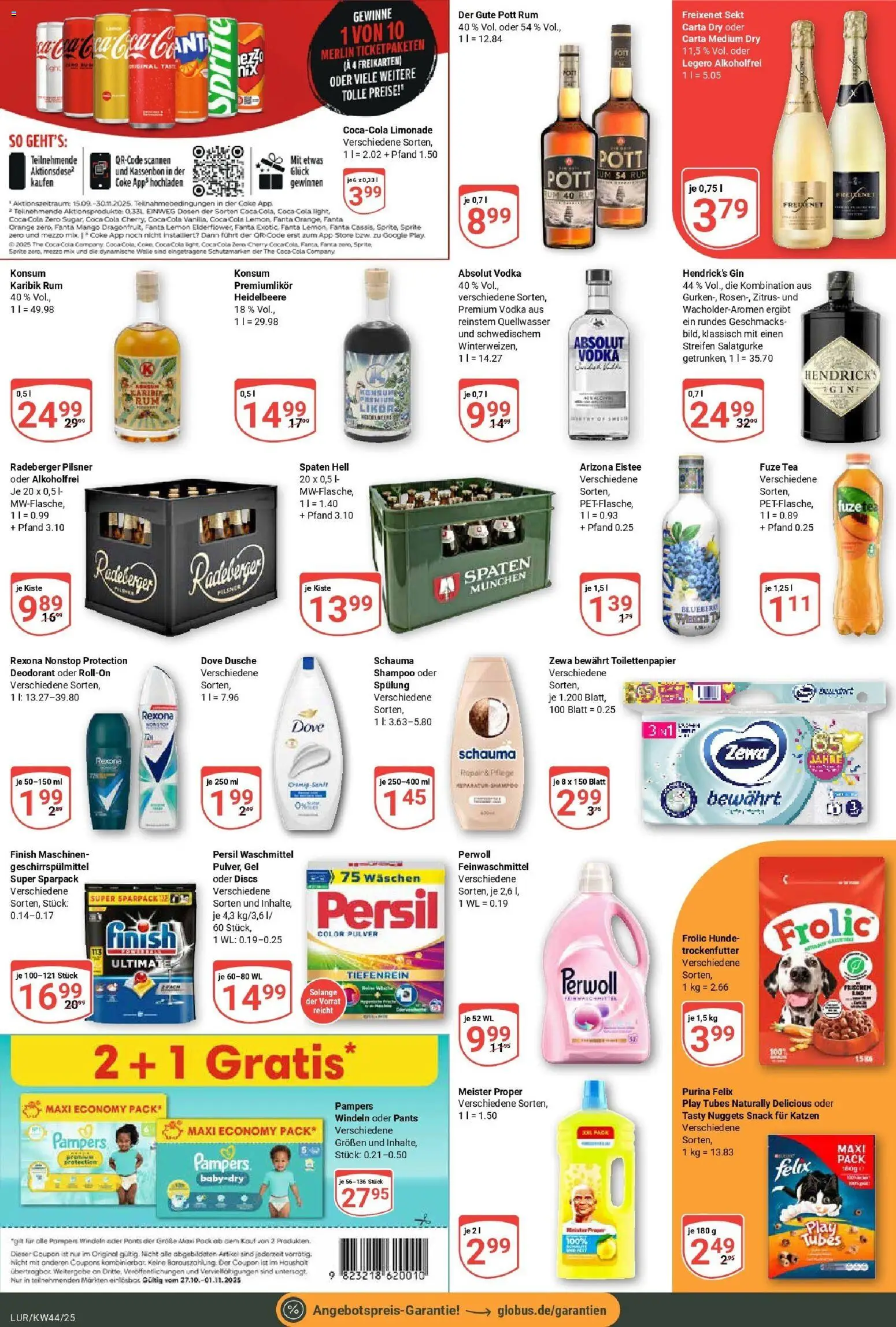 Globus prospekt Hamburg	 – gültig ab 26.10.2025 | Seite: 5 | Produkte: Coca cola, Dusche, Finish, Waschmittel