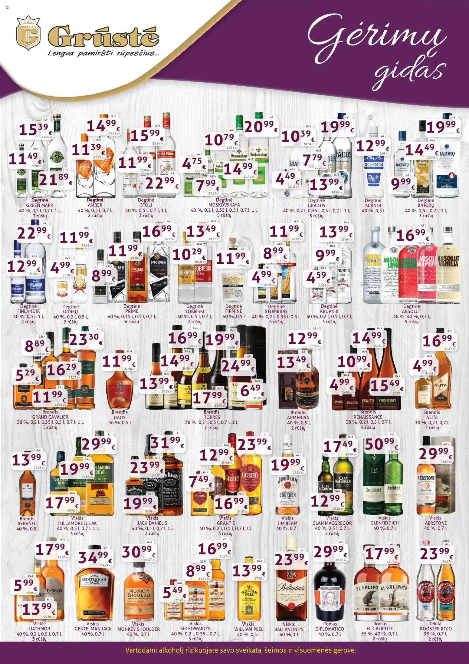 GRUSTE akcijos nuo 11.11.2025 | Puslapis: 2 | Prekių: Degtinė, Viskis
