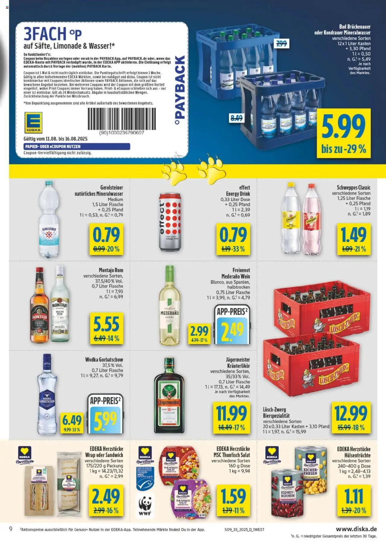 Diska - Bayern - gültig ab dem 11.08.2025 | Seite: 9 | Produkte: Energy, Mineralwasser, Wein, Wodka
