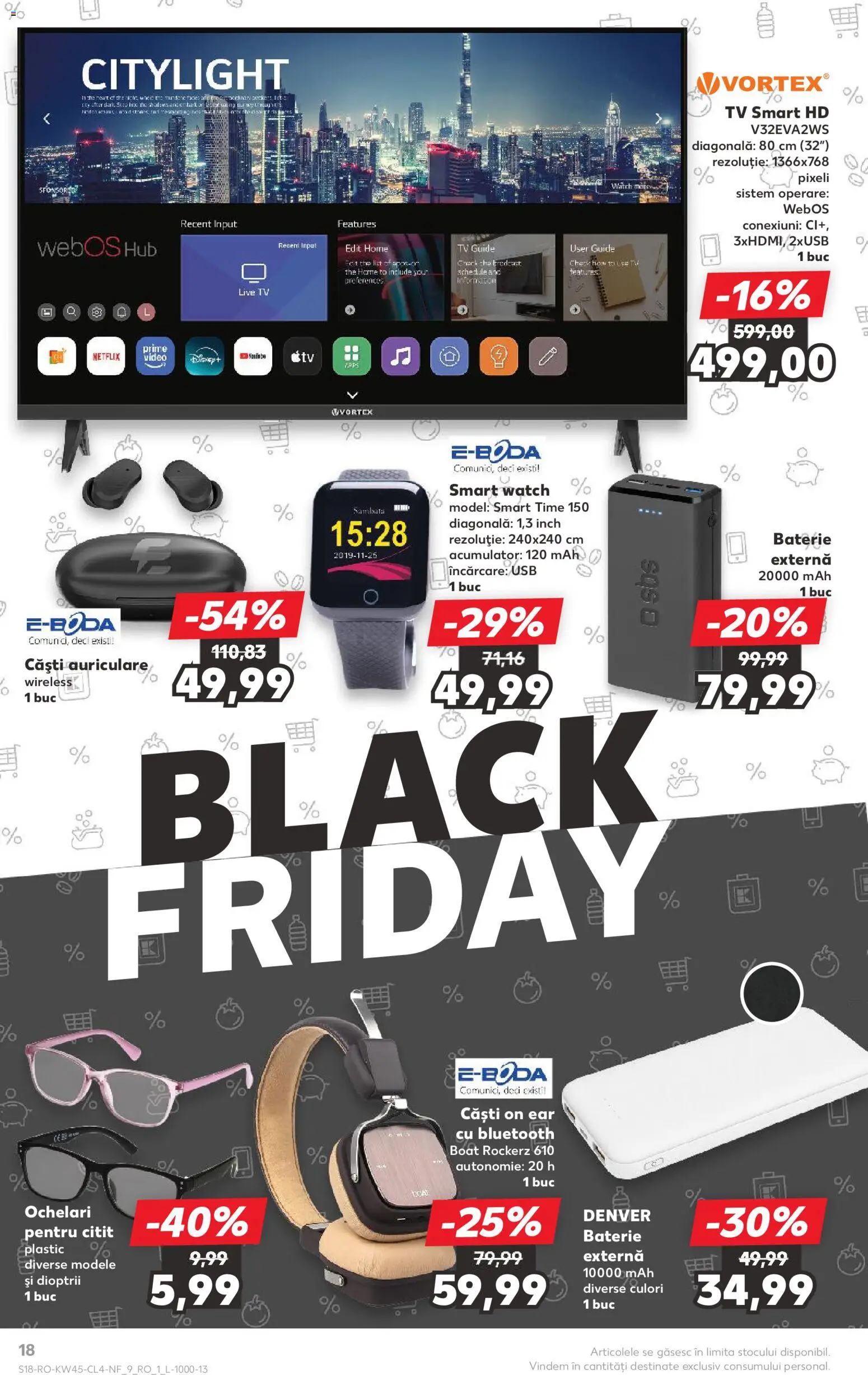 Noul catalog Kaufland – valabil de la 05.11.2025 | Pagină: 18 | Produse: Ochelari, Video, Căști, Smartwatch