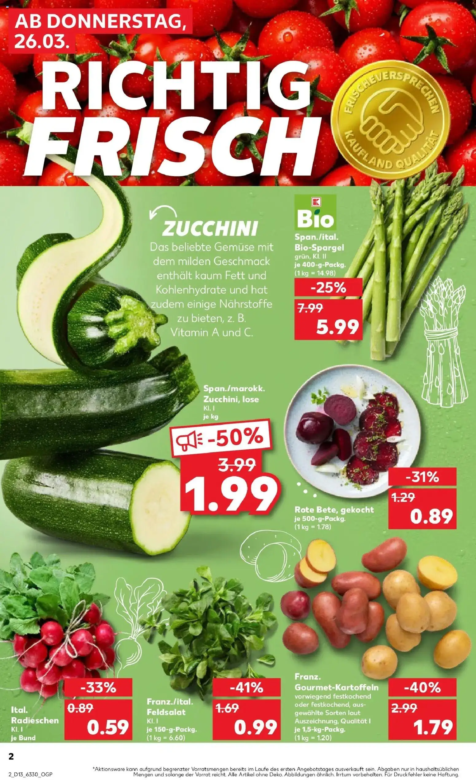 Kaufland Prospekt Braunschweig	 – gültig ab 26.03.2026 | Seite: 2 | Produkte: Gemüse, Zucchini