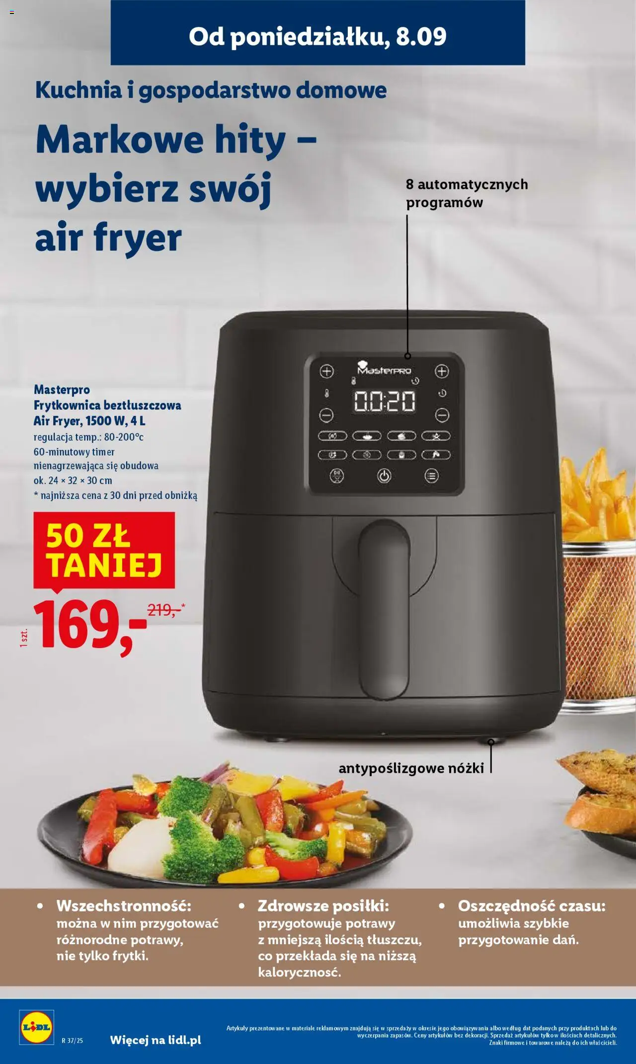 Lidl Gazetka od 08.09.2025 | Strona: 6 | Produkty: Frytkownica, Frytkownica beztłuszczowa