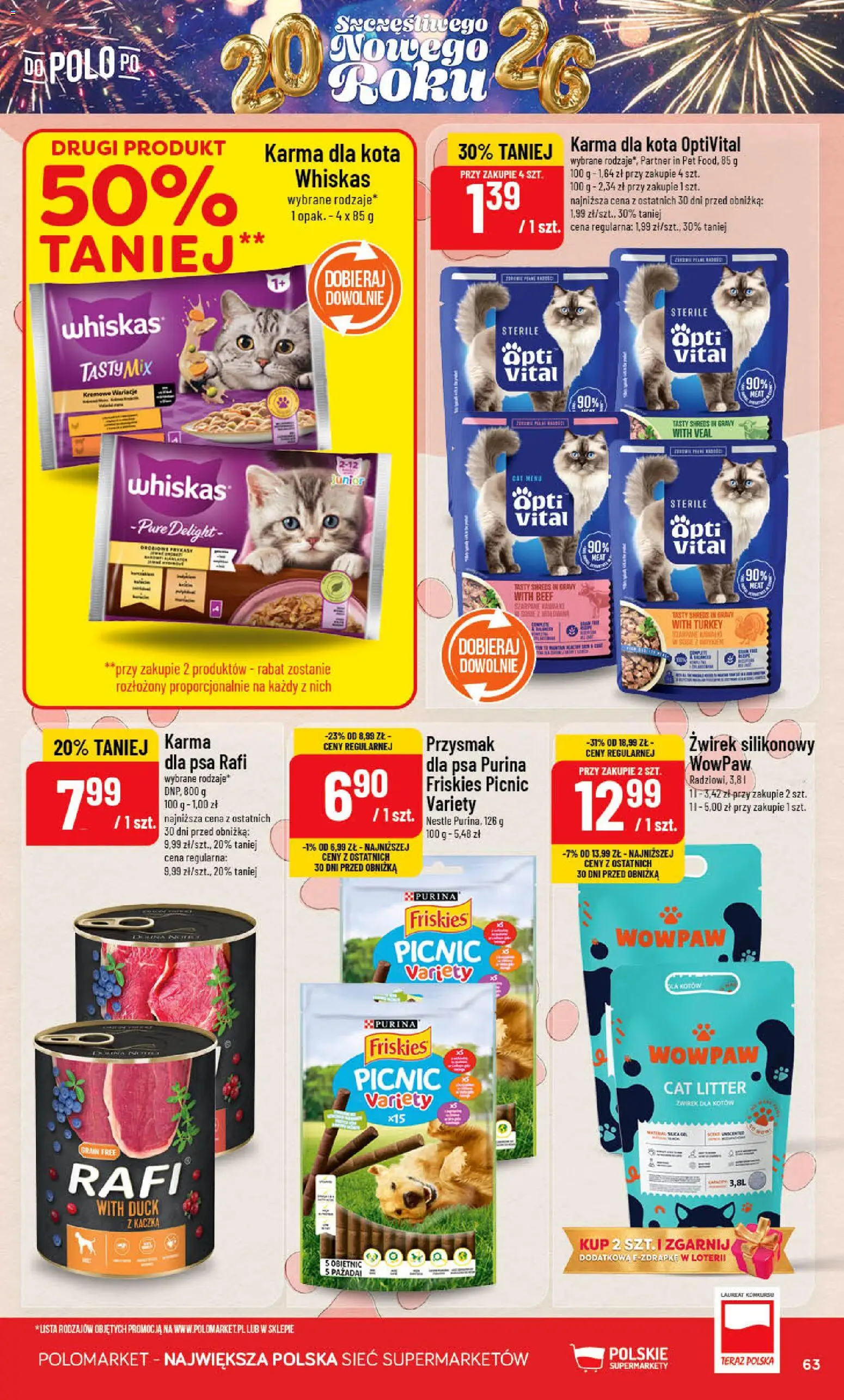 POLOmarket Gazetka od 27.12.2025 | Strona: 63 | Produkty: Kaczka, Karma dla kota