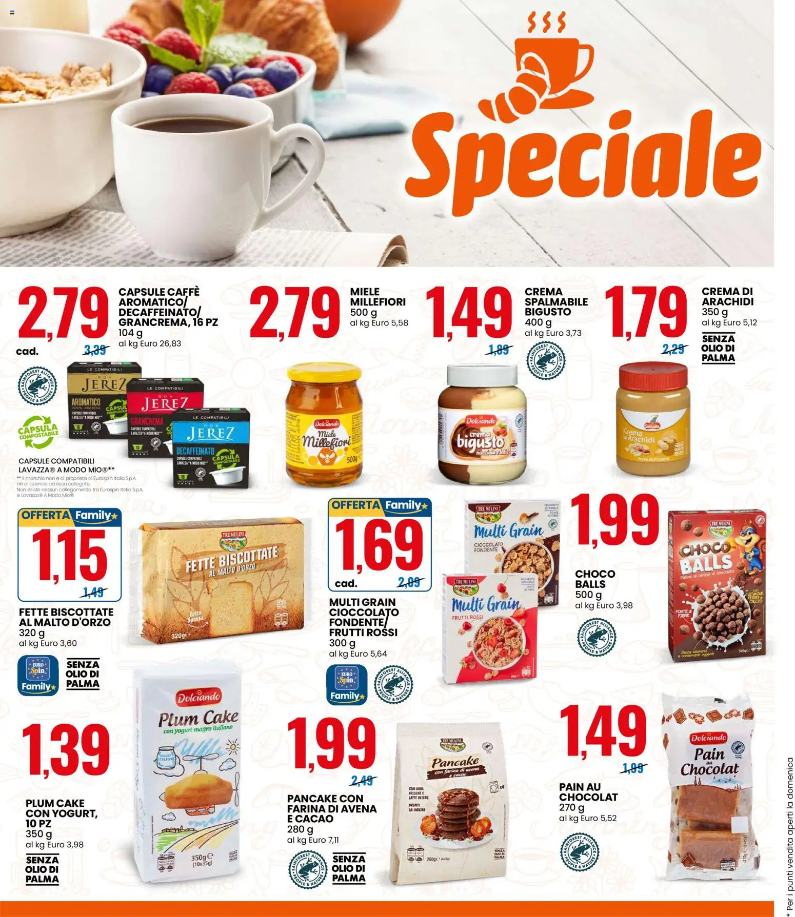 Volantino Eurospin del 26.02.2026 | Pagina: 6 | Prodotti: Olio, Arachidi, Cacao, Miele