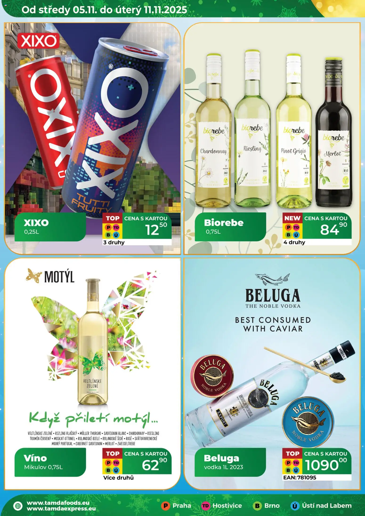 Tamda Foods leták od 05.11.2025 | Strana: 26 | Produkty: Víno, Riesling, Tramín červený, Beluga vodka
