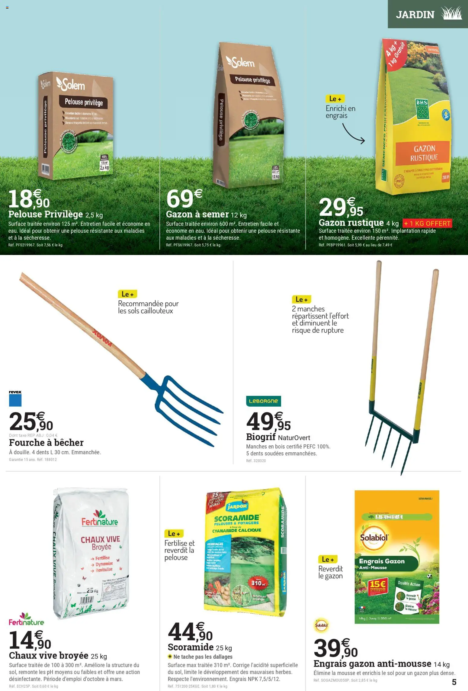 {H1} | Page: 5 | Produits: Base, Mousse, Gazon