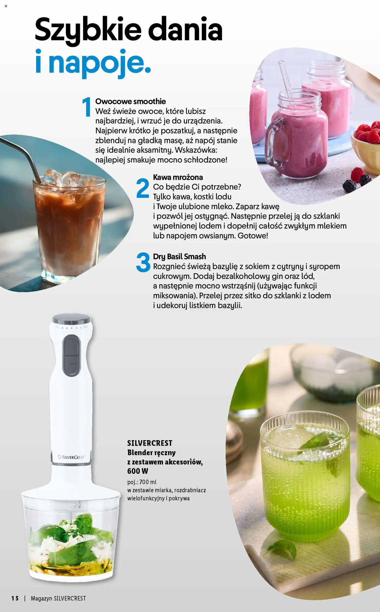 Lidl Polsko leták - Silvercrest od 29.03.2026 | Strana: 15 | Produkty: Sítko, Gin, Smoothie