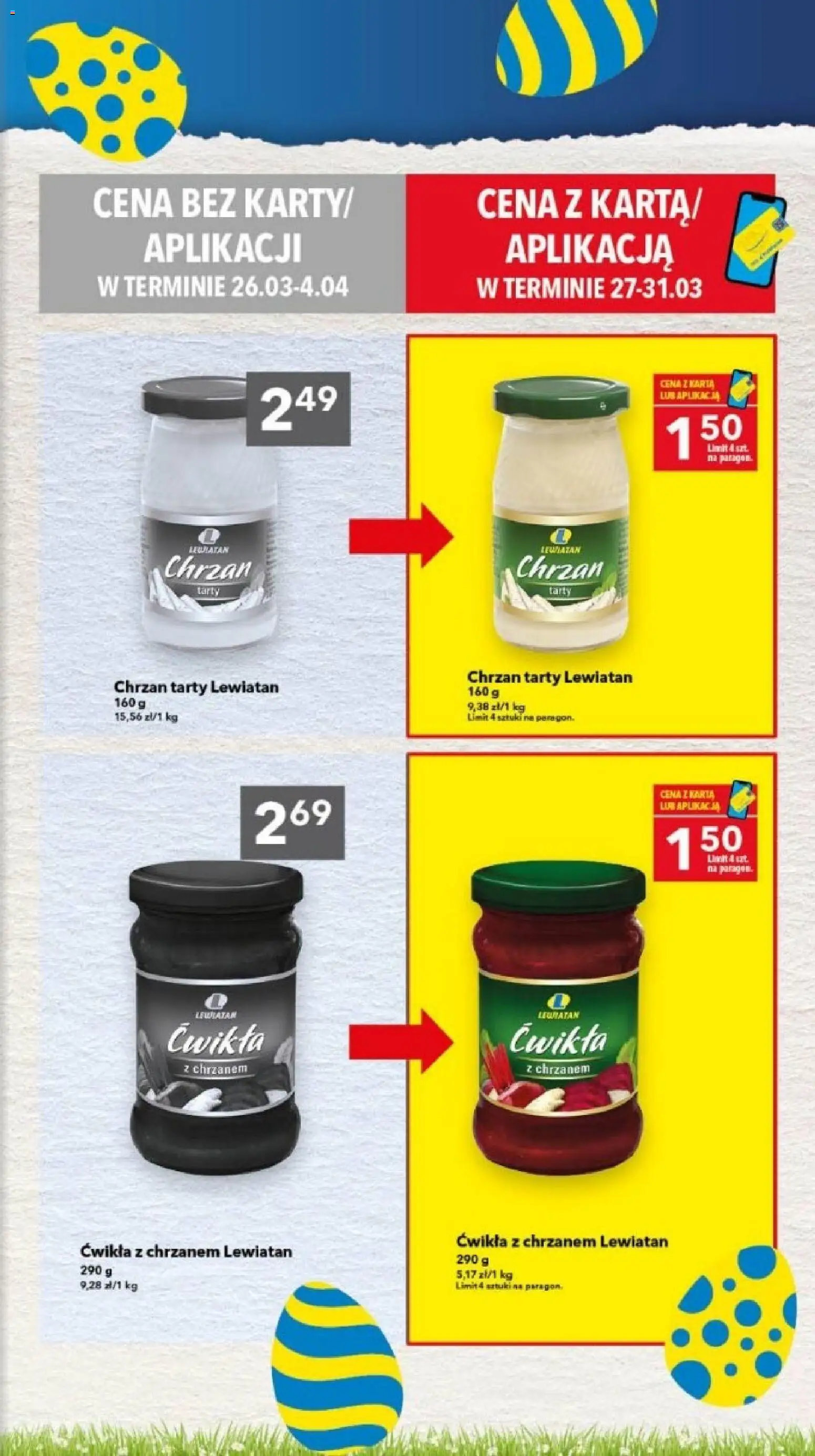Lewiatan gazetka - Lublin od 26.03.2026 | Strona: 3 | Produkty: Karta, Chrzan
