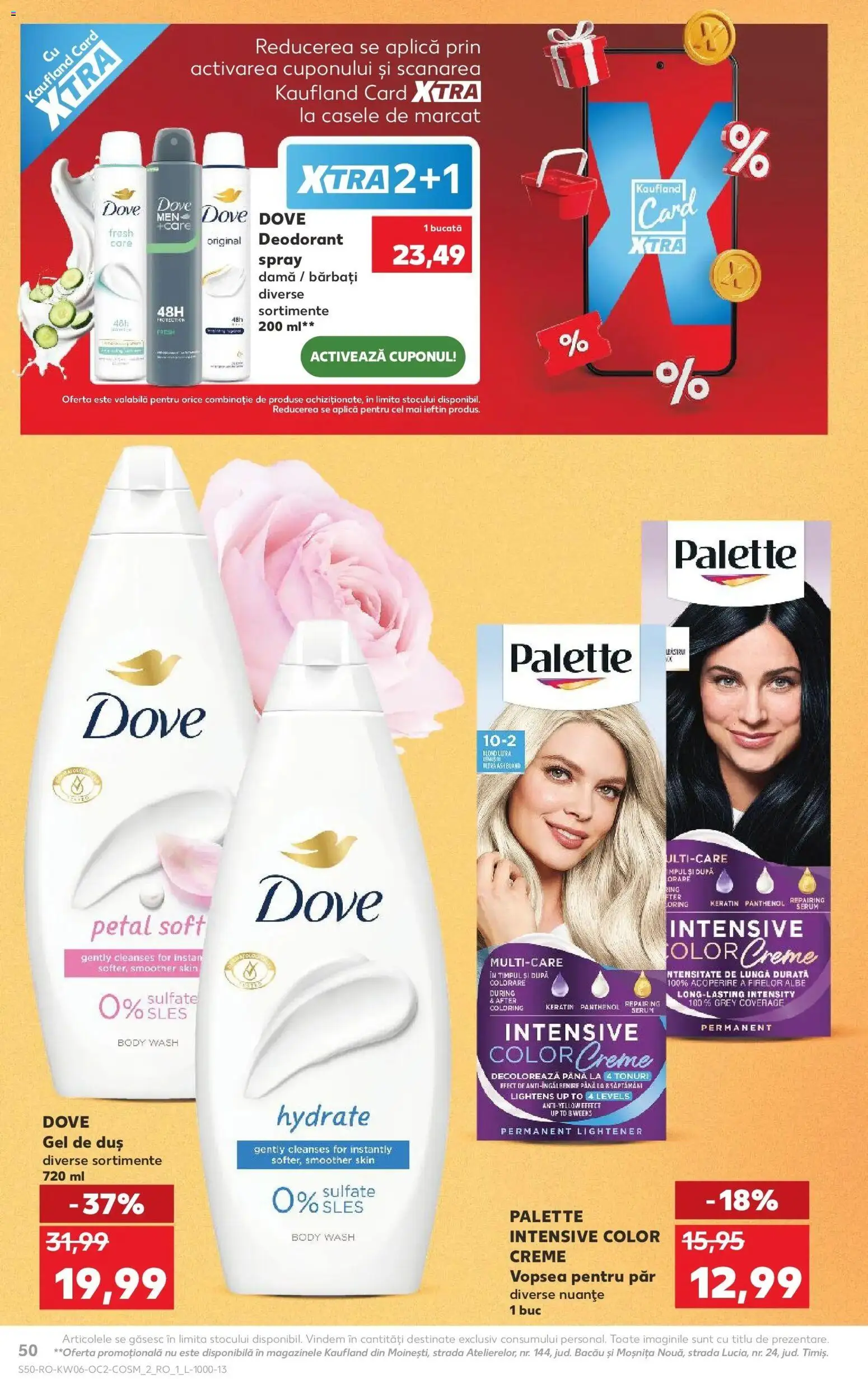 Noul catalog Kaufland – valabil de la 04.02.2026 | Pagină: 50 | Produse: Serum, Vopsea, Gel de duș, Deodorant