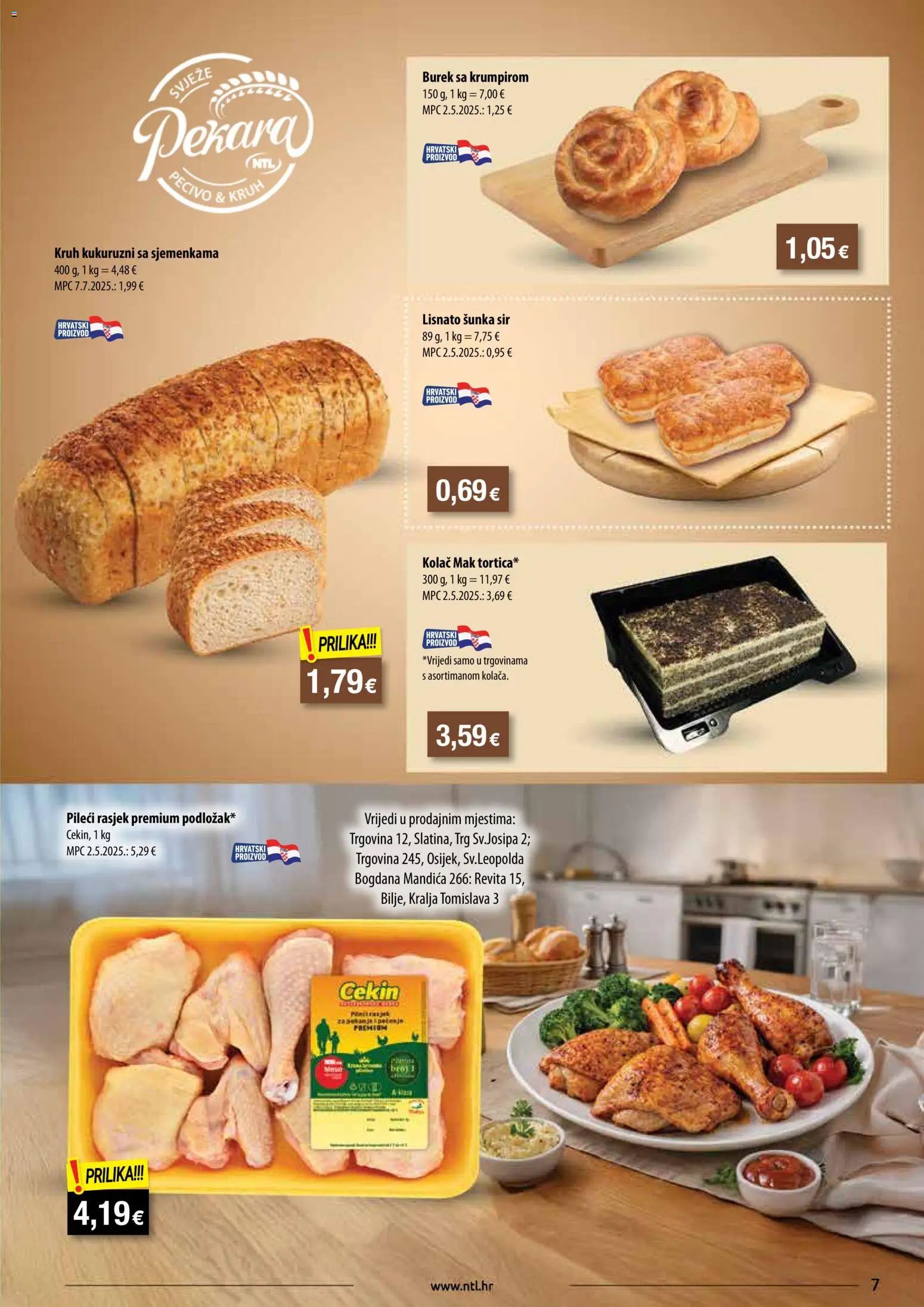 NTL katalog | vrijedi od 11.03.2026 | Stranica: 7 | Proizvodi: Sir, Kruh, Šunka, Burek