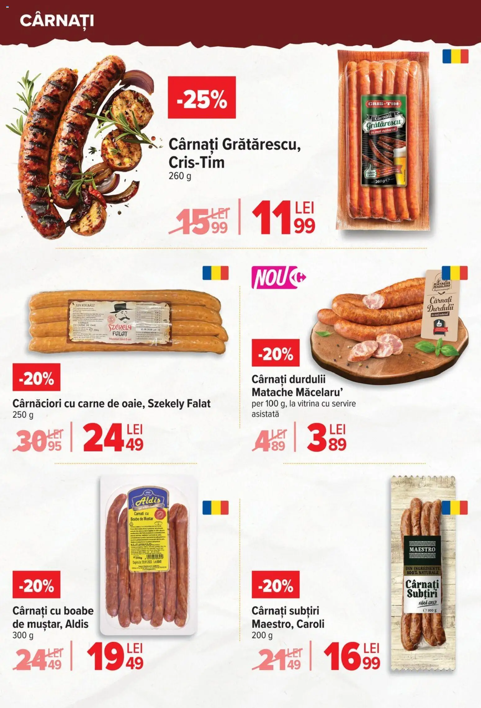 Noul catalog Carrefour – valabil de la 15.04.2026 | Pagină: 32 | Produse: Vitrină, Muștar, Cârnați