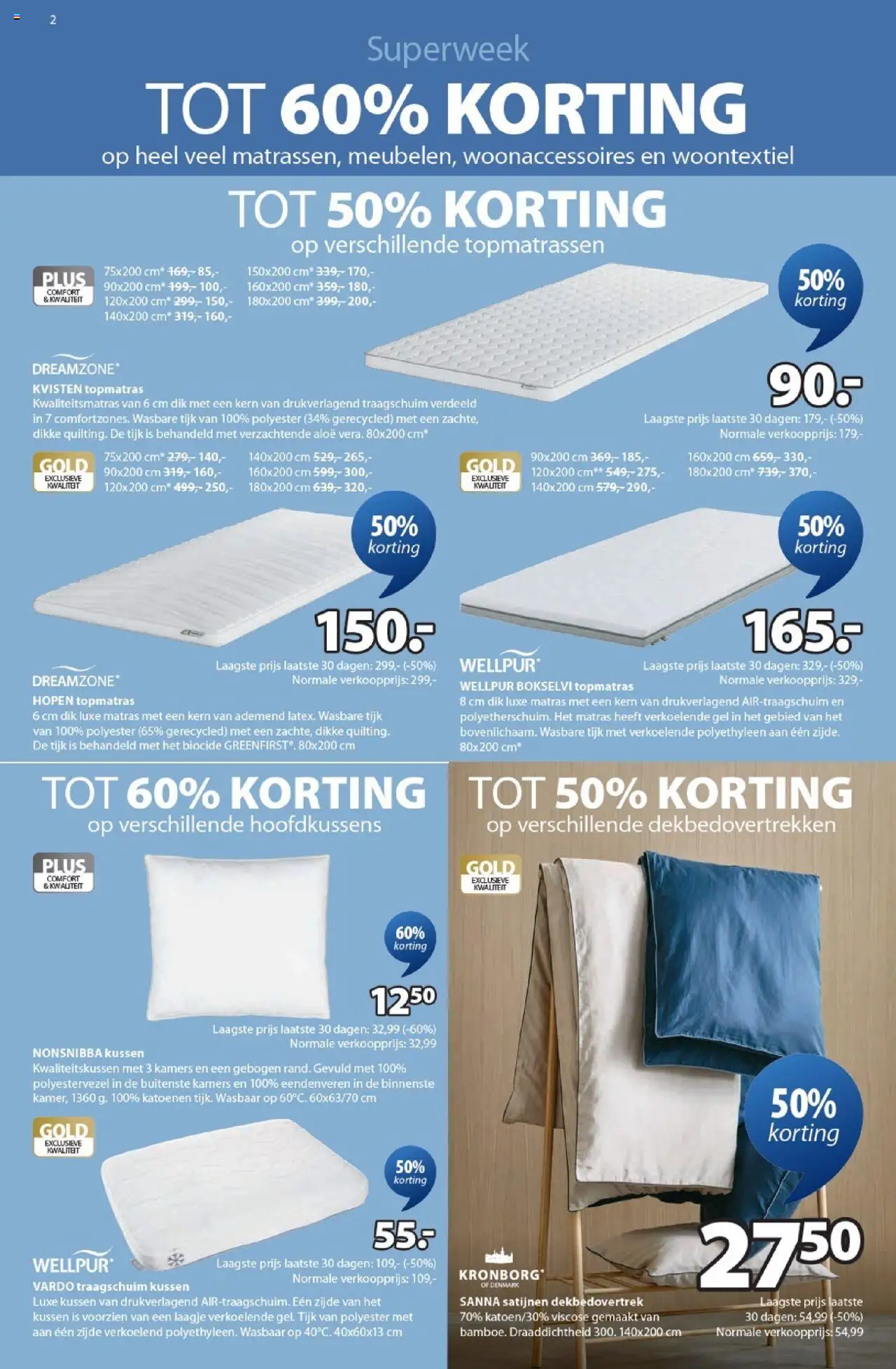 {H1} | Pagina: 2 | Producten: Matras, Kussen, Gel