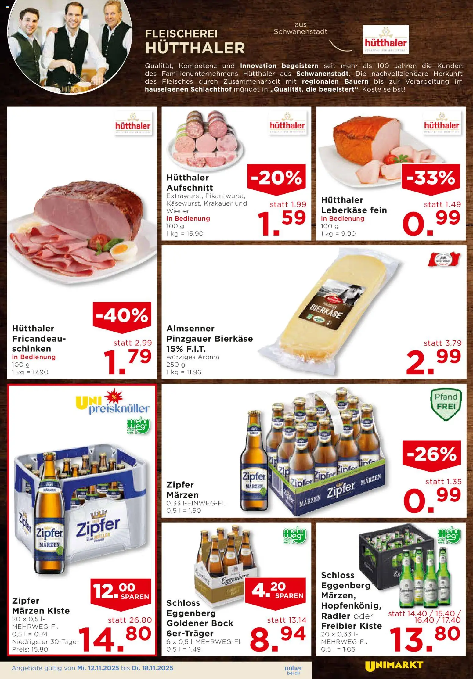 Unimarkt Salzkammergut gültig ab 12.11.2025 | Seite: 3 | Produkte: Schinken