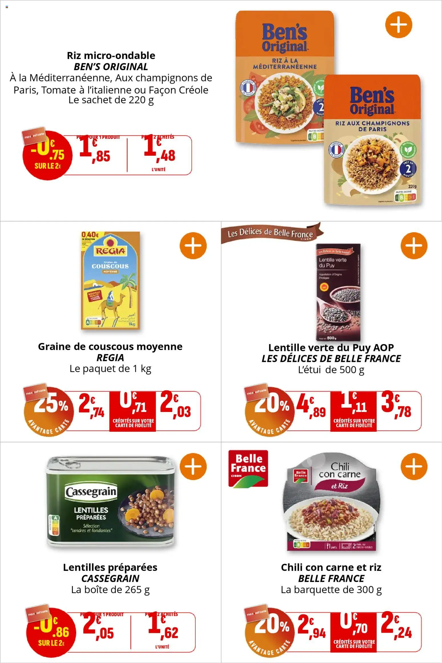 {H1} | Page: 19 | Produits: Couscous, Lentille, Riz