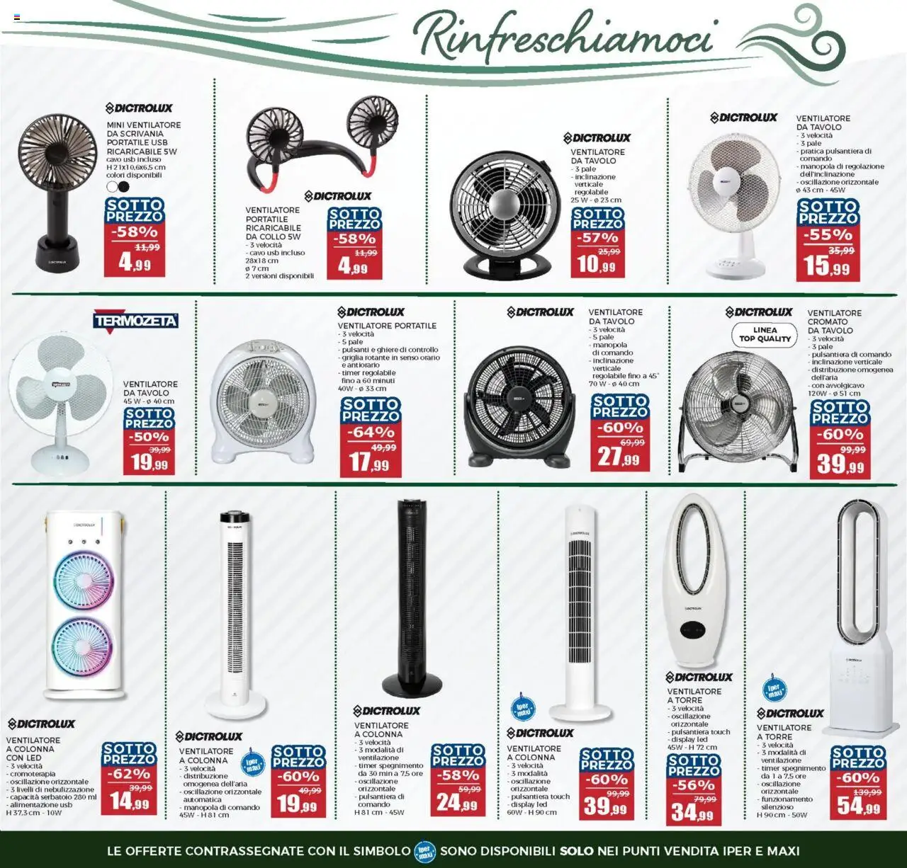 Volantino Happy Casa del 06.08.2025 | Pagina: 9 | Prodotti: Ventilatore, Cavo, USB, Griglia