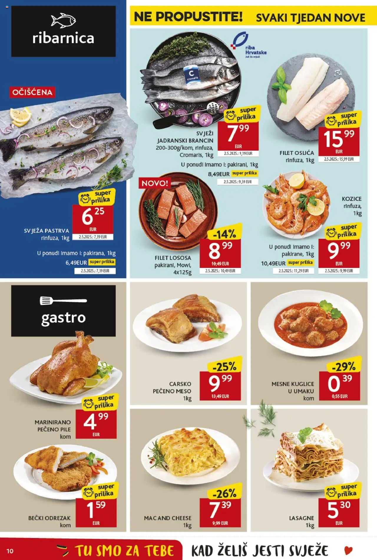 Konzum katalog | vrijedi od 28.05.2025 | Stranica: 10 | Proizvodi: Lasagne, Meso, Riba, Kozice