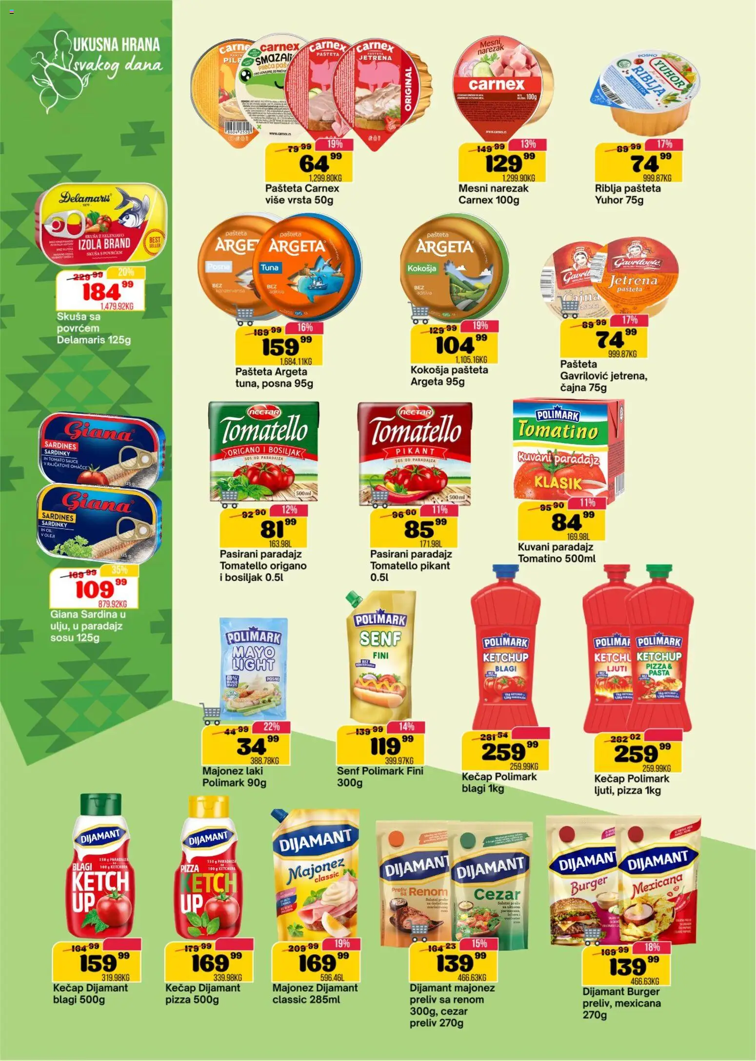 Senta Promet katalog - važi od 25.03.2026 | Strana: 6 | Proizvode: Senf, Skuša, Narezak, Pašteta