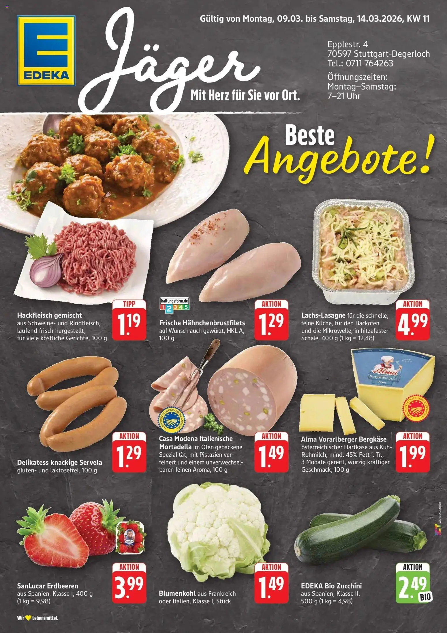 Edeka prospekt Stuttgart-Degerloch	 – gültig ab 09.03.2026 | Seite: 1 | Produkte: Pistazien, Backofen, Erdbeeren, Uhr