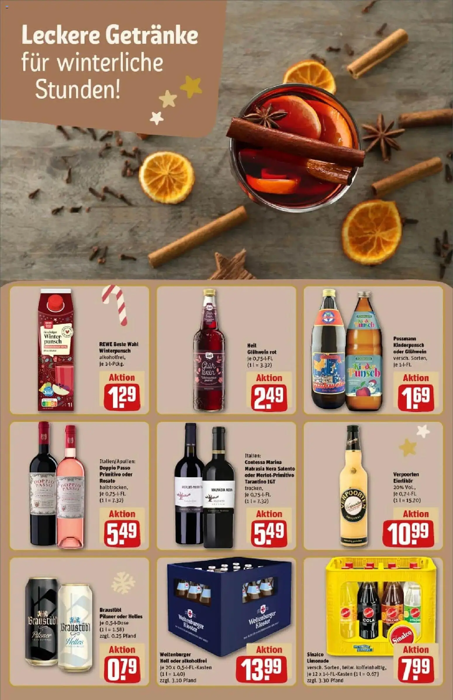 Rewe prospekt Hanau / Klein-Auheim	 – gültig ab 23.11.2025 | Seite: 21 | Produkte: Sinalco, Cola, Doppio passo primitivo, Wein