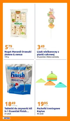 Pogląd oferty "Action gazetka" - ważna od 18.03.2026 | Strona: 22 | Produkty: Pianki, Finish, Tabletki do zmywarki, Owoce