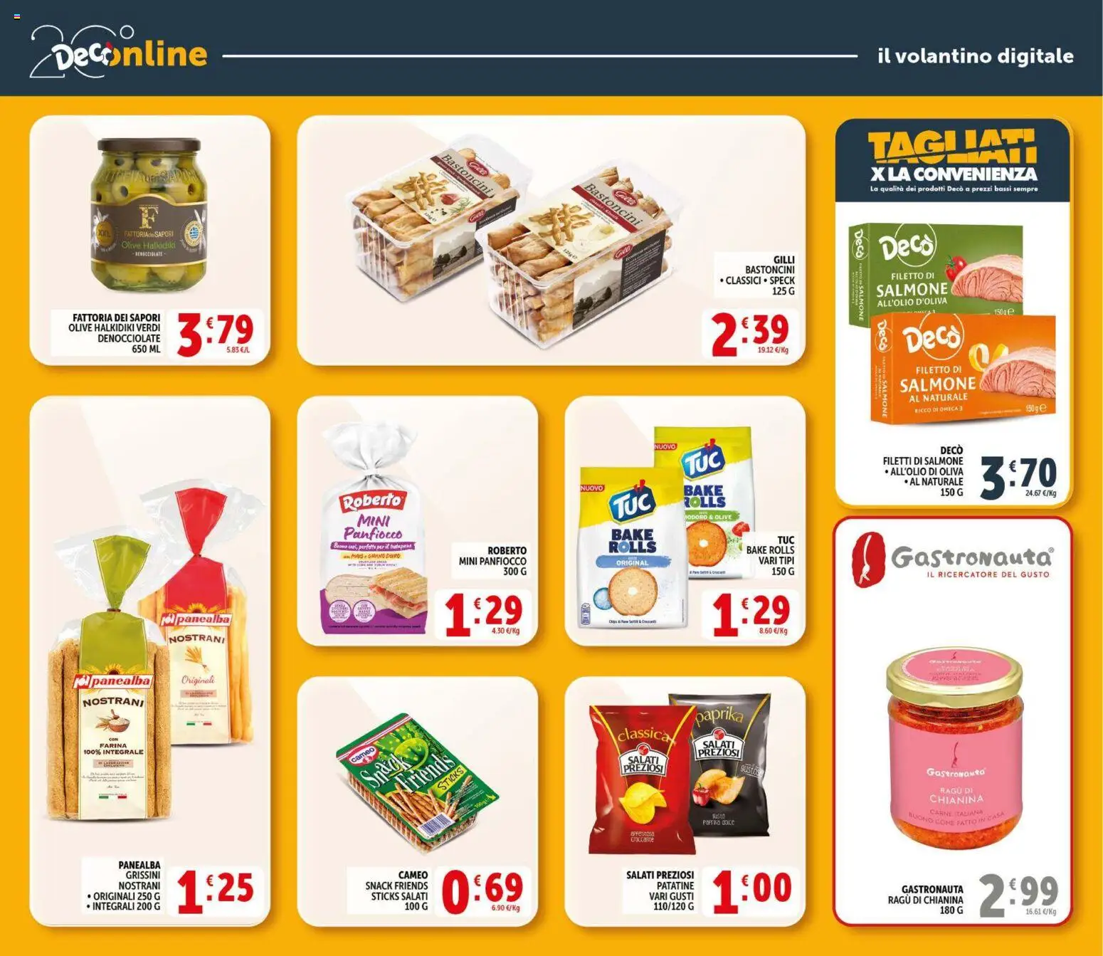Volantino Decò del 09.04.2026 | Pagina: 30 | Prodotti: Salmone, Farina, Ragú, Grissini