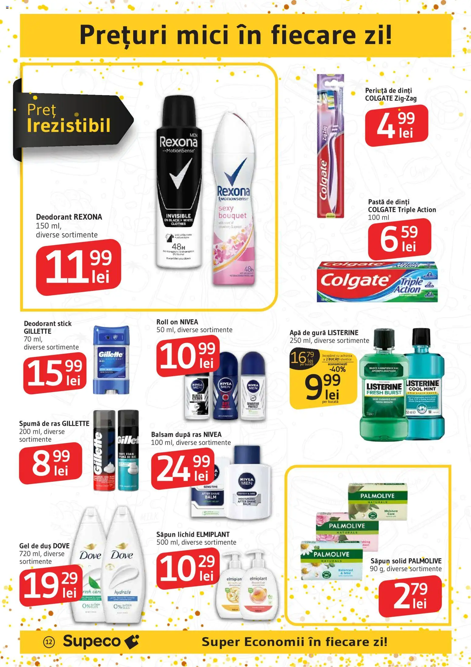 Noul catalog Supeco – valabil de la 27.12.2025 | Pagină: 12 | Produse: Deodorant, Pastă de dinți, Periuță de dinți, Apă