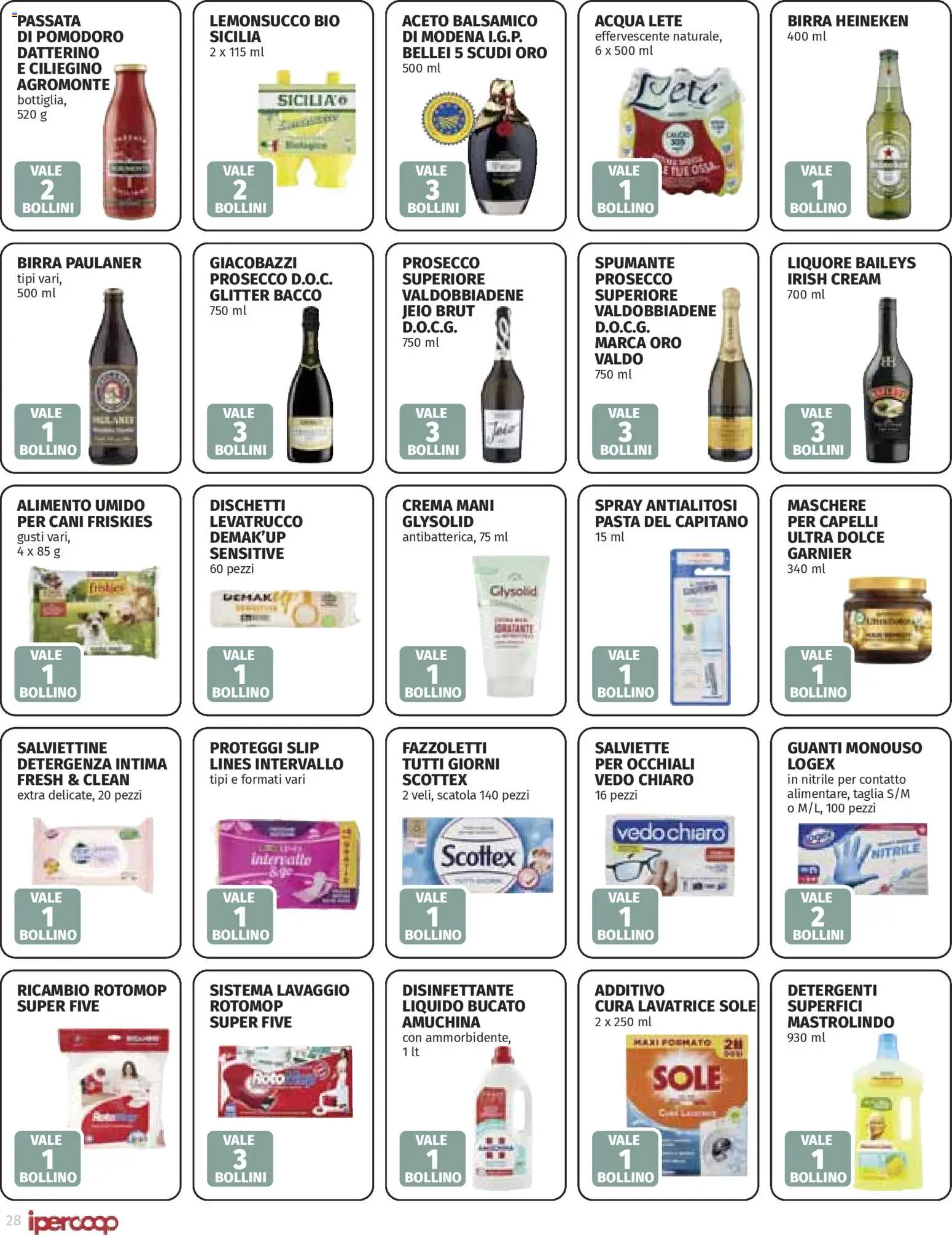 Volantino Ipercoop del 23.10.2025 | Pagina: 28 | Prodotti: Slip, Pomodoro, Guanti, Occhiali