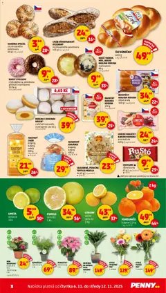 Náhled letáku Penny Market leták - Čtvrtečník od 06.11.2025 | Strana: 3 | Produkty: Donut, Kaiserka, Chléb, Tortilla wrap