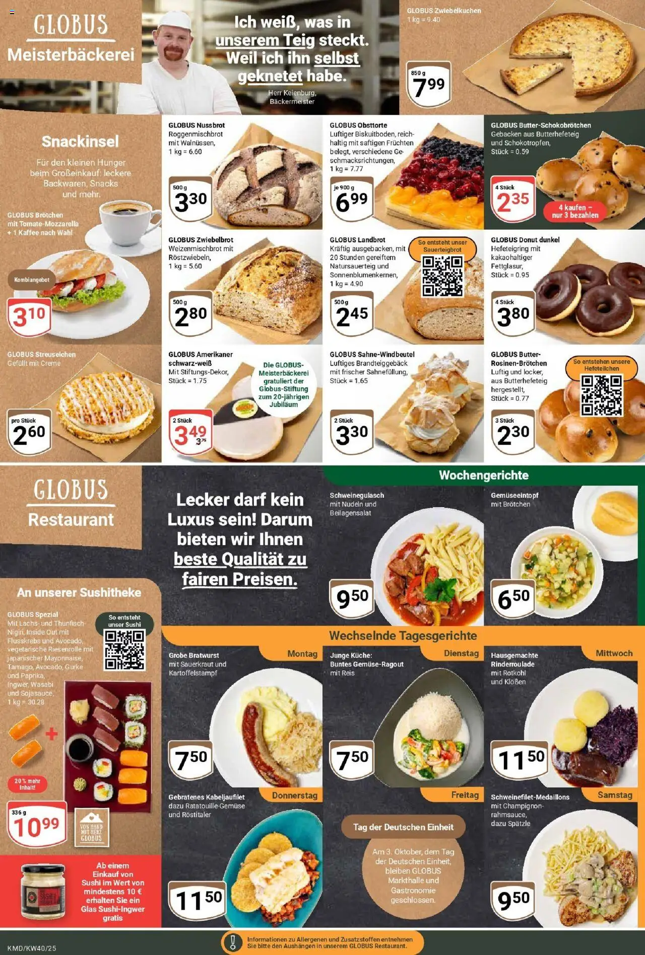Globus prospekt Köln	 – gültig ab 28.09.2025 | Seite: 7 | Produkte: Thunfisch, Bratwurst, Creme, Brot