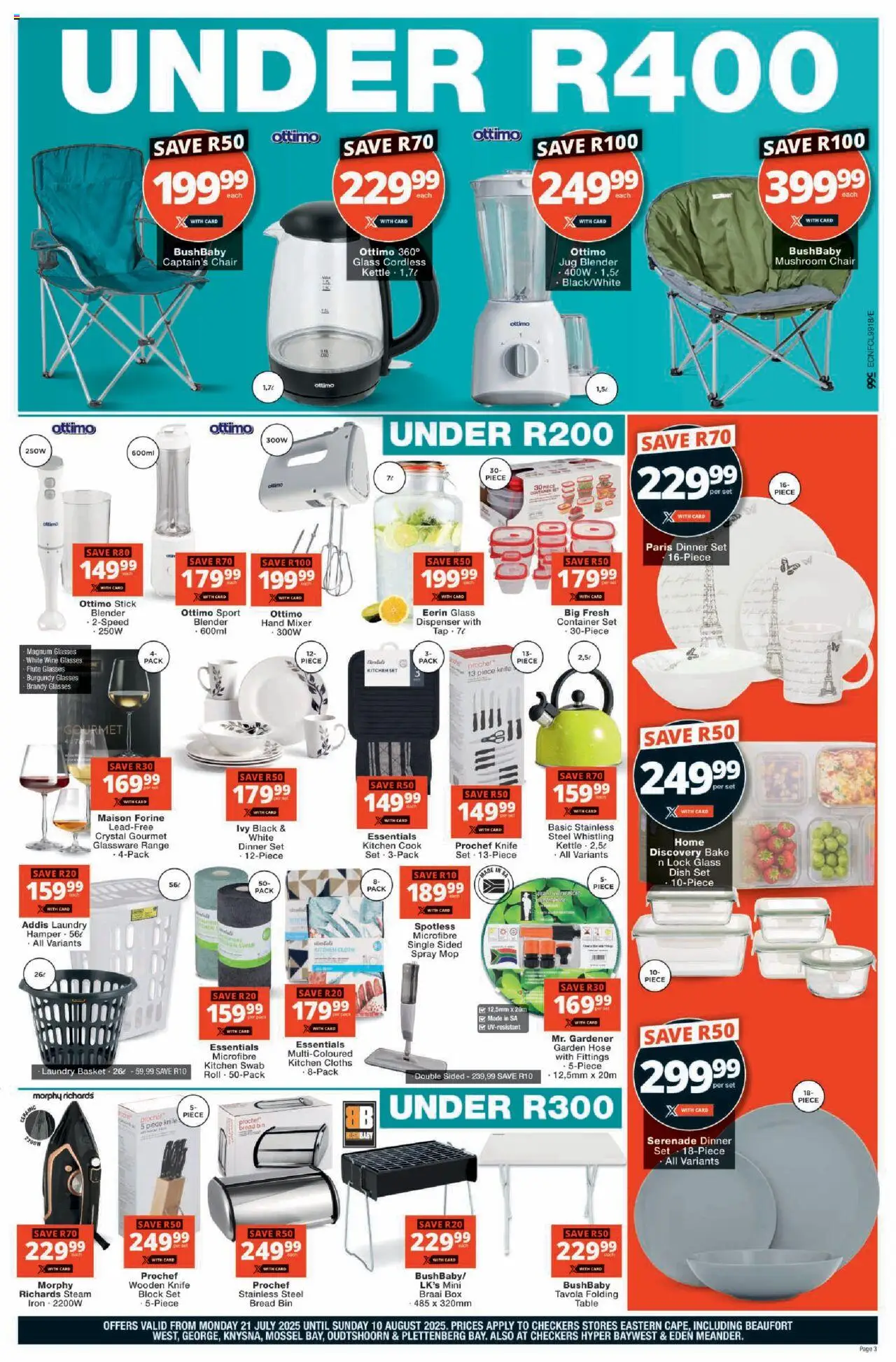 Checkers Eastern Cape - July Month-End Promotion │ valid from 21.07.2025 | Page: 15 | Products: Mixer, Brandy, Wine, Garden hose