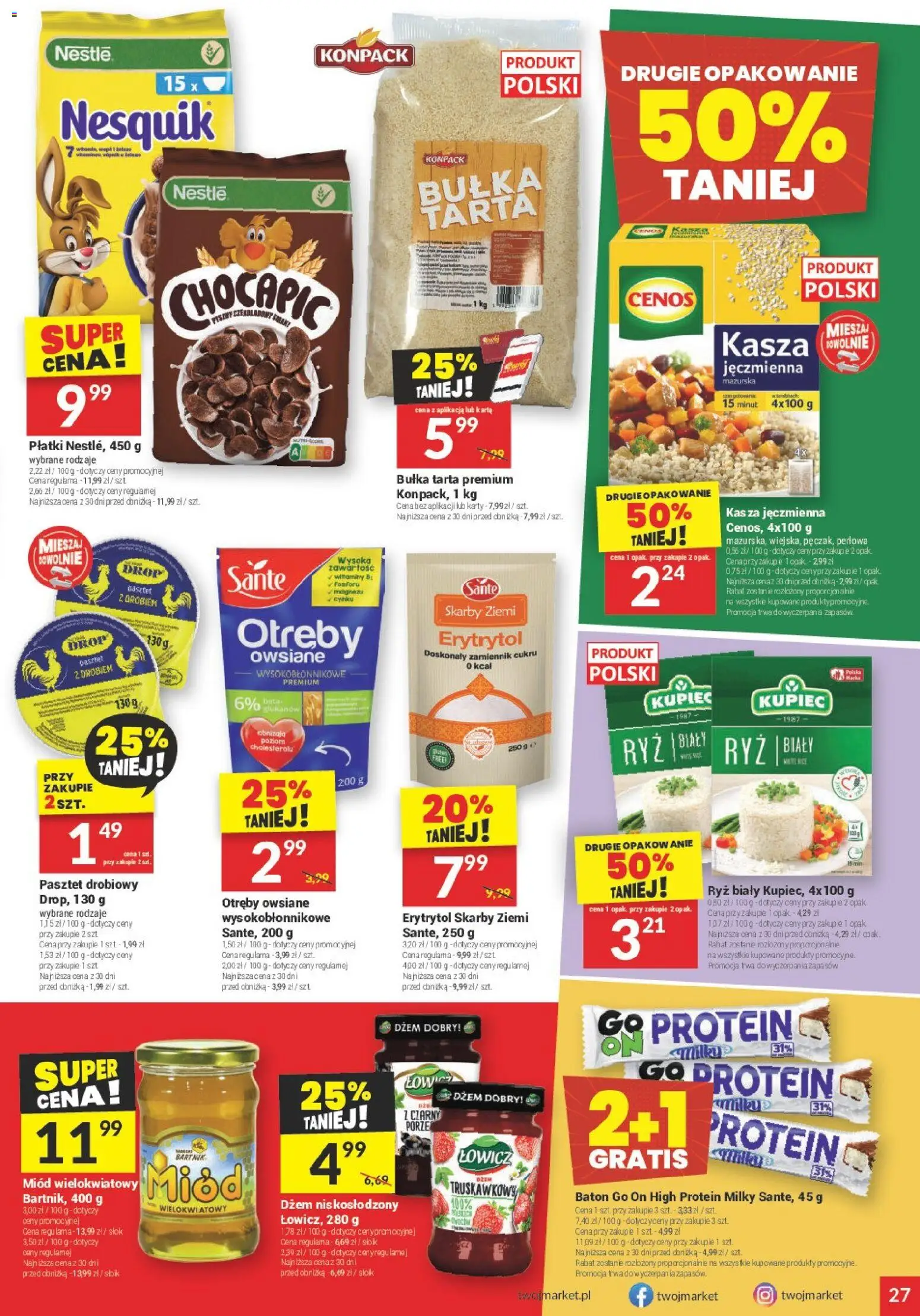 Twój Market Gazetka od 19.11.2025 | Strona: 27 | Produkty: Bułka tarta, Bułka, Baton, Ryż