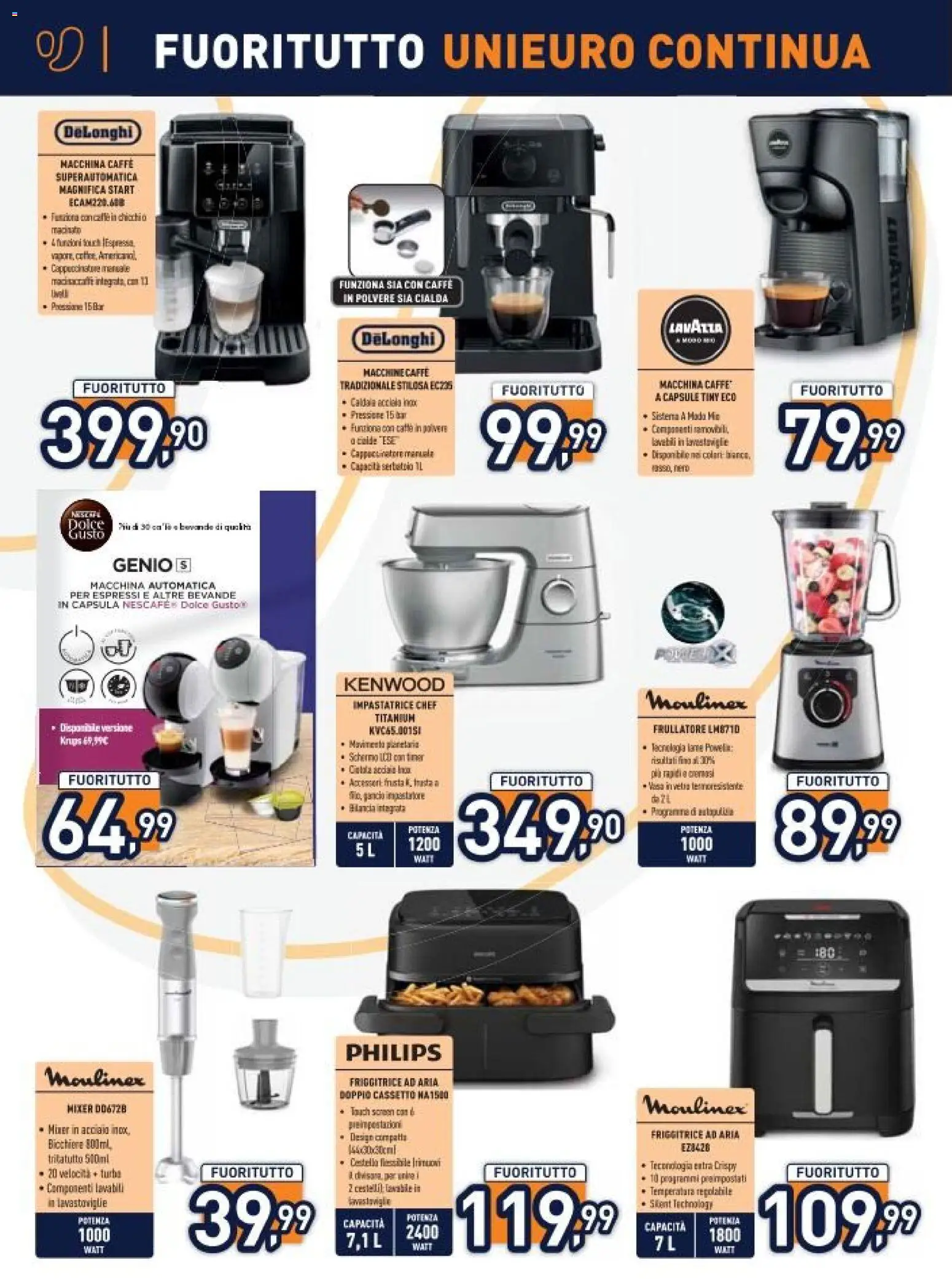 Volantino Unieuro del 16.01.2026 | Pagina: 20 | Prodotti: Schermo, Friggitrice ad aria, Caldaia, Mixer