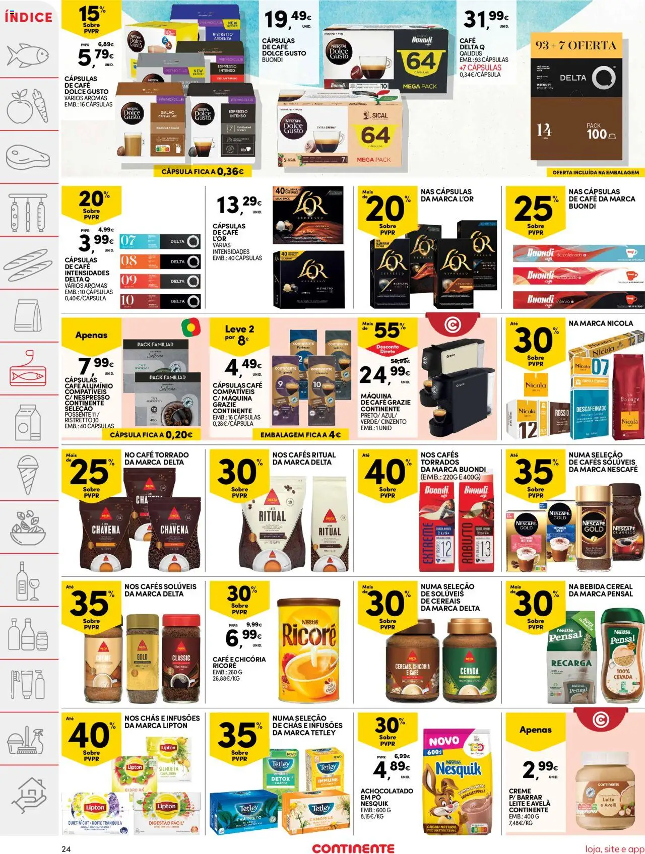 Continente folheto │ válido de 22.07.2025 | Página: 24 | Produtos: Delta q, Nestlé, Vitamina c, Cereais