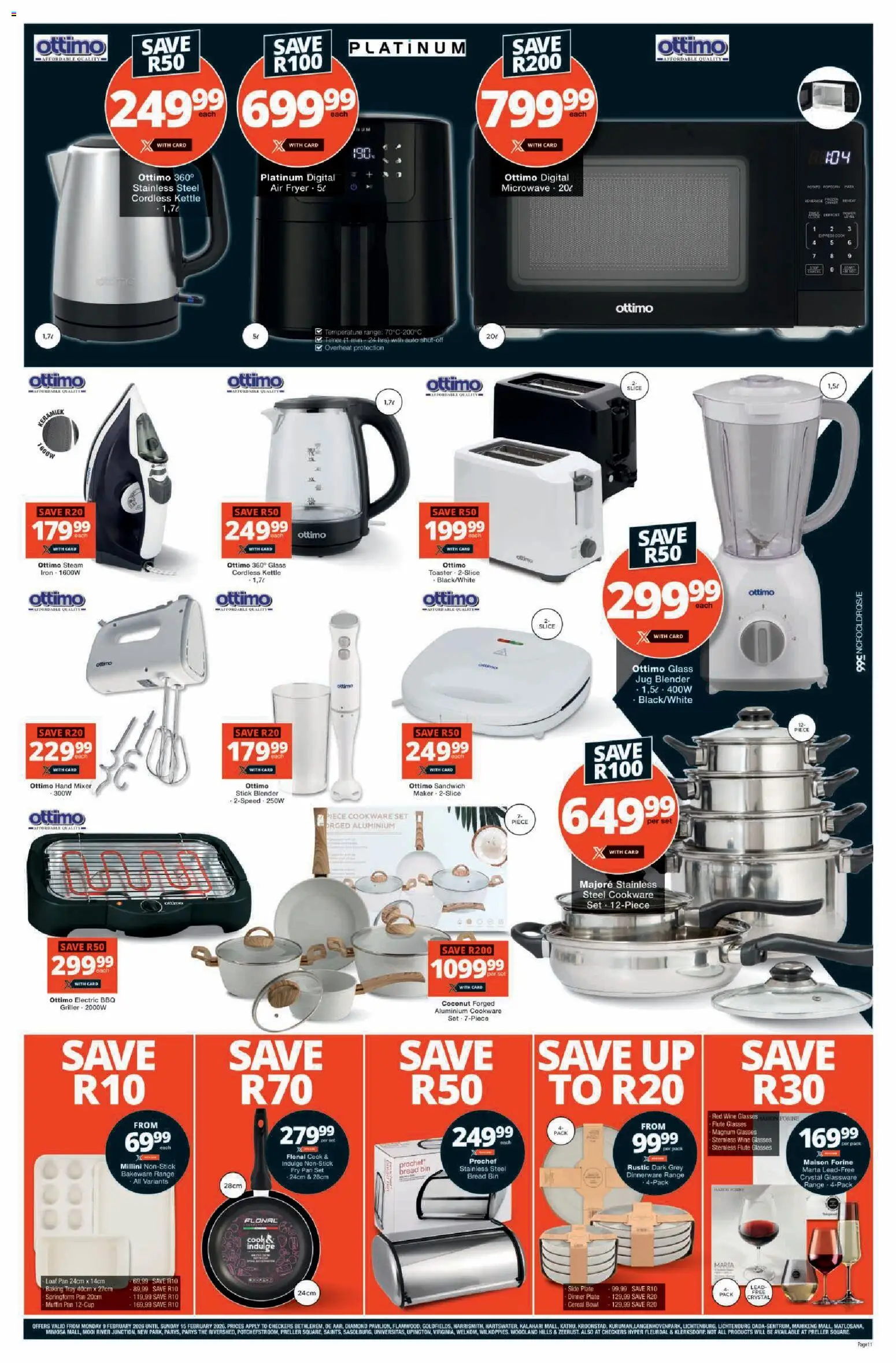 New Checkers catalogue – valid from 09.02.2026 | Page: 11 | Products: Plate, Iron, Blender, Wine