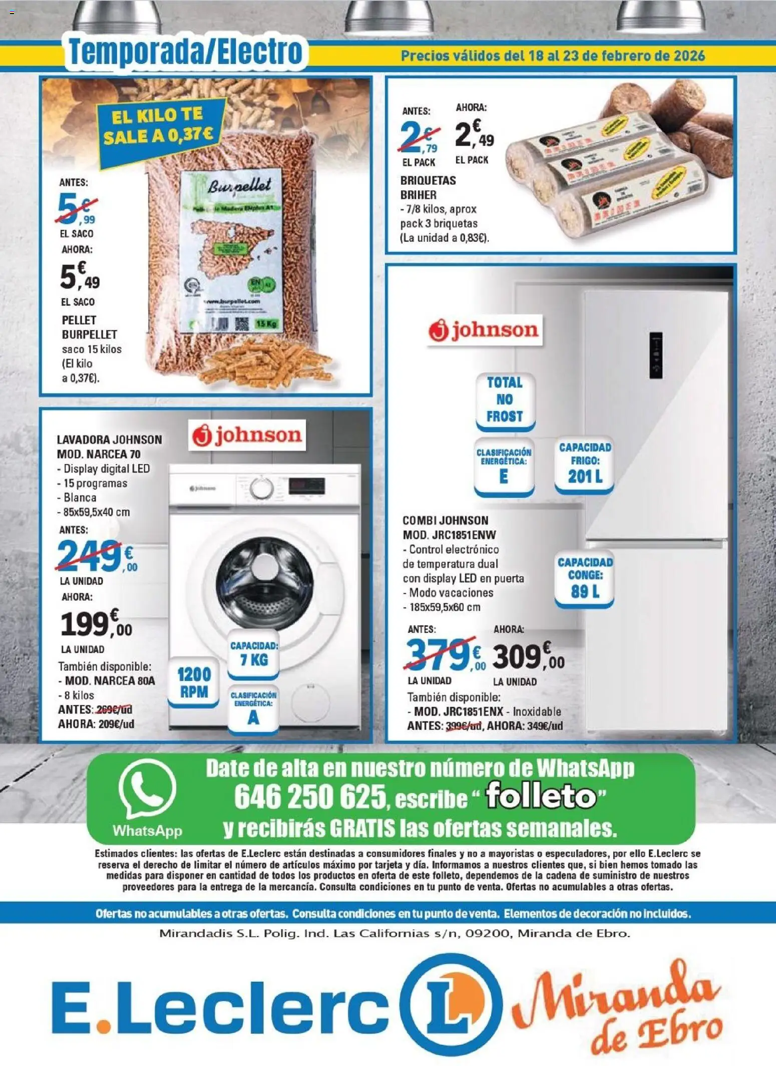 E.Leclerc - Miranda de Ebro │ válido desde el 18.02.2026 | Página: 16 | Productos: Té, Lavadora, Combi