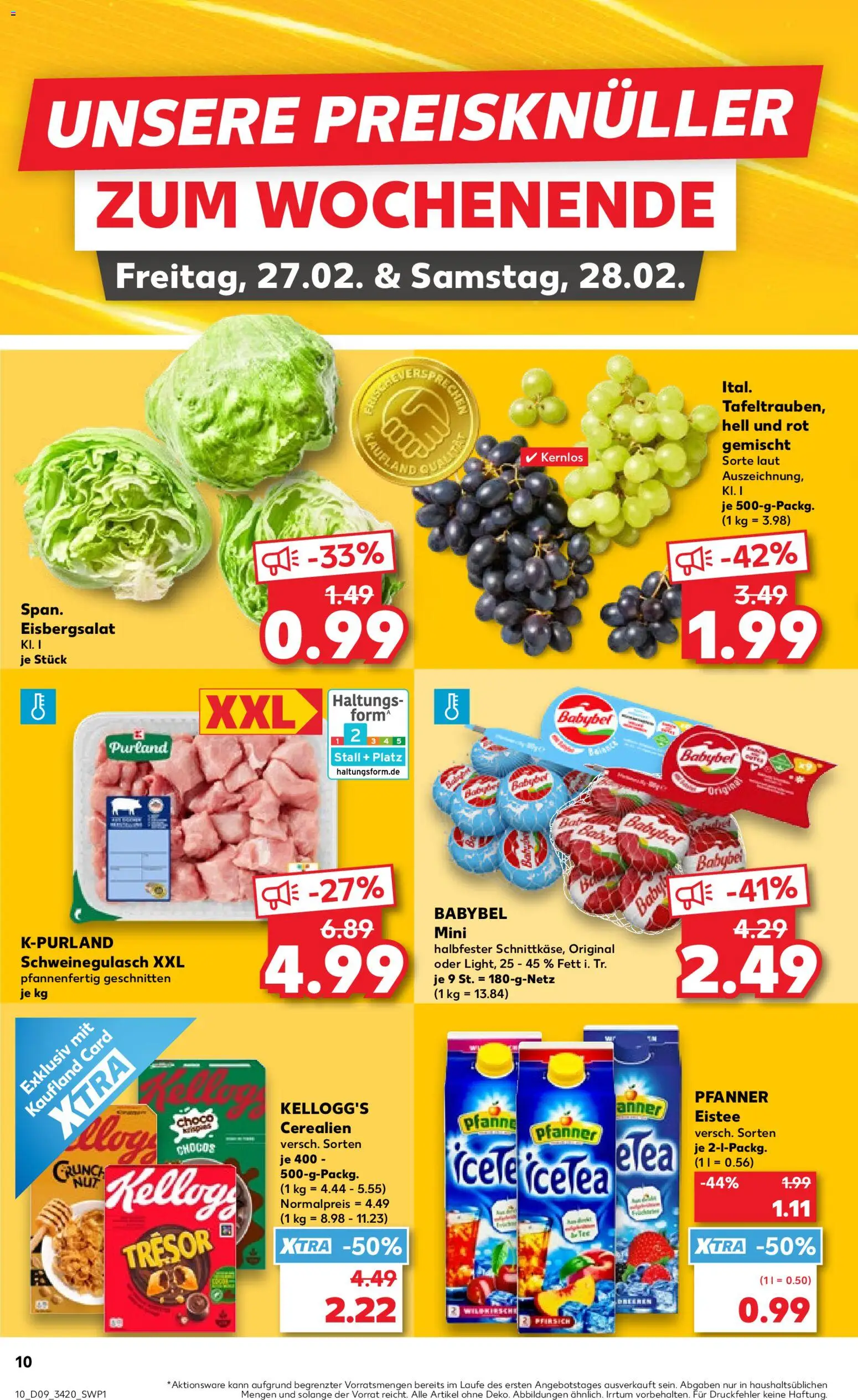 Kaufland prospekt Berlin	 – gültig ab 26.02.2026 | Seite: 10 | Produkte: Schweinegulasch, Kellogg's, Babybel, Tee