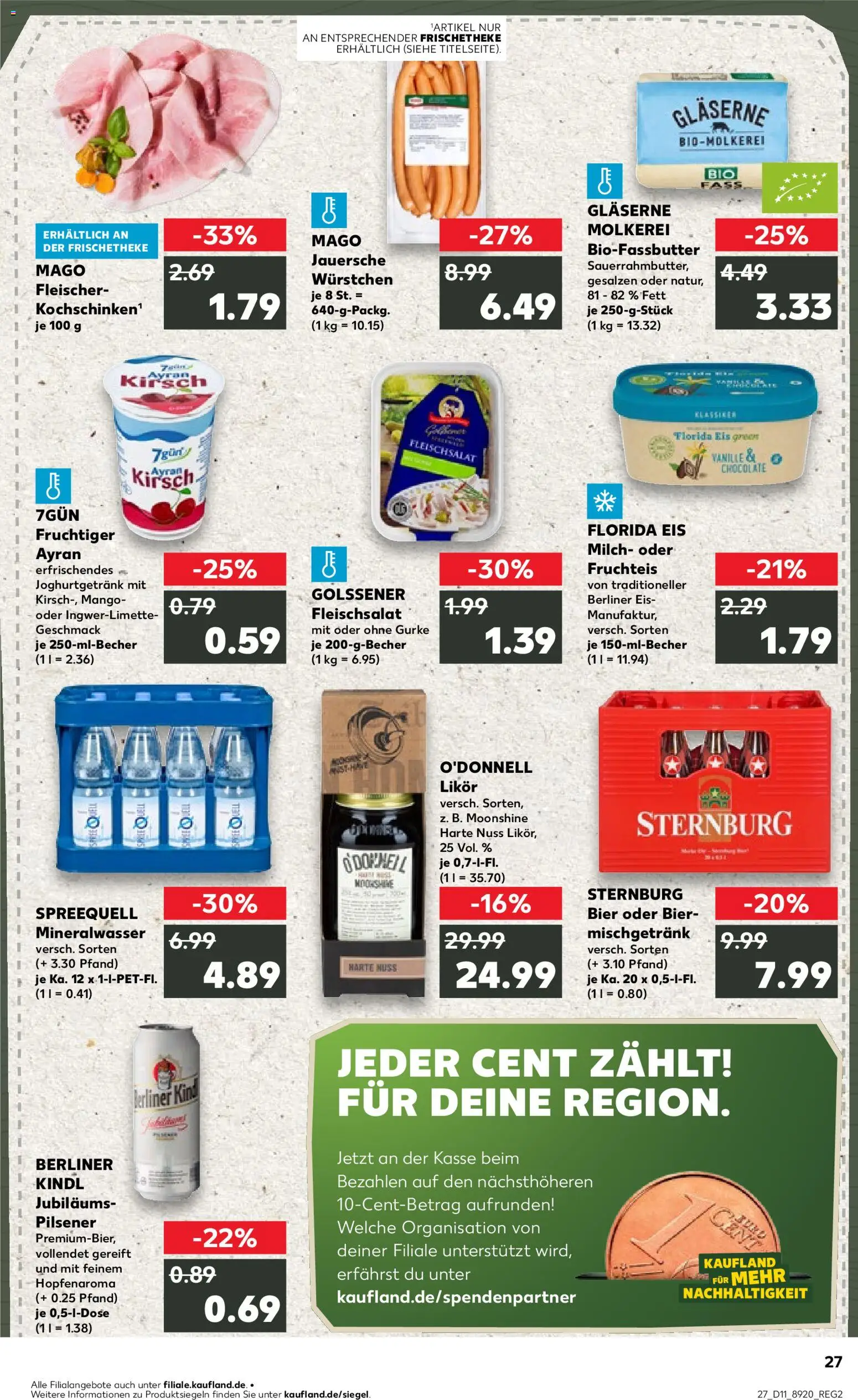 Kaufland Prospekt 	 – gültig ab 12.03.2026 | Seite: 27 | Produkte: Butter, Mineralwasser, Mango, Eis