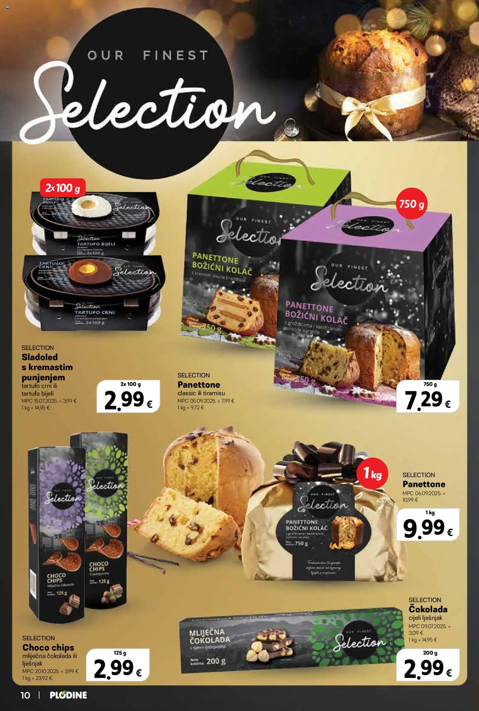 Plodine katalog | vrijedi od 12.11.2025 | Stranica: 10 | Proizvodi: Panettone, Čokolada, Lješnjak, Sladoled