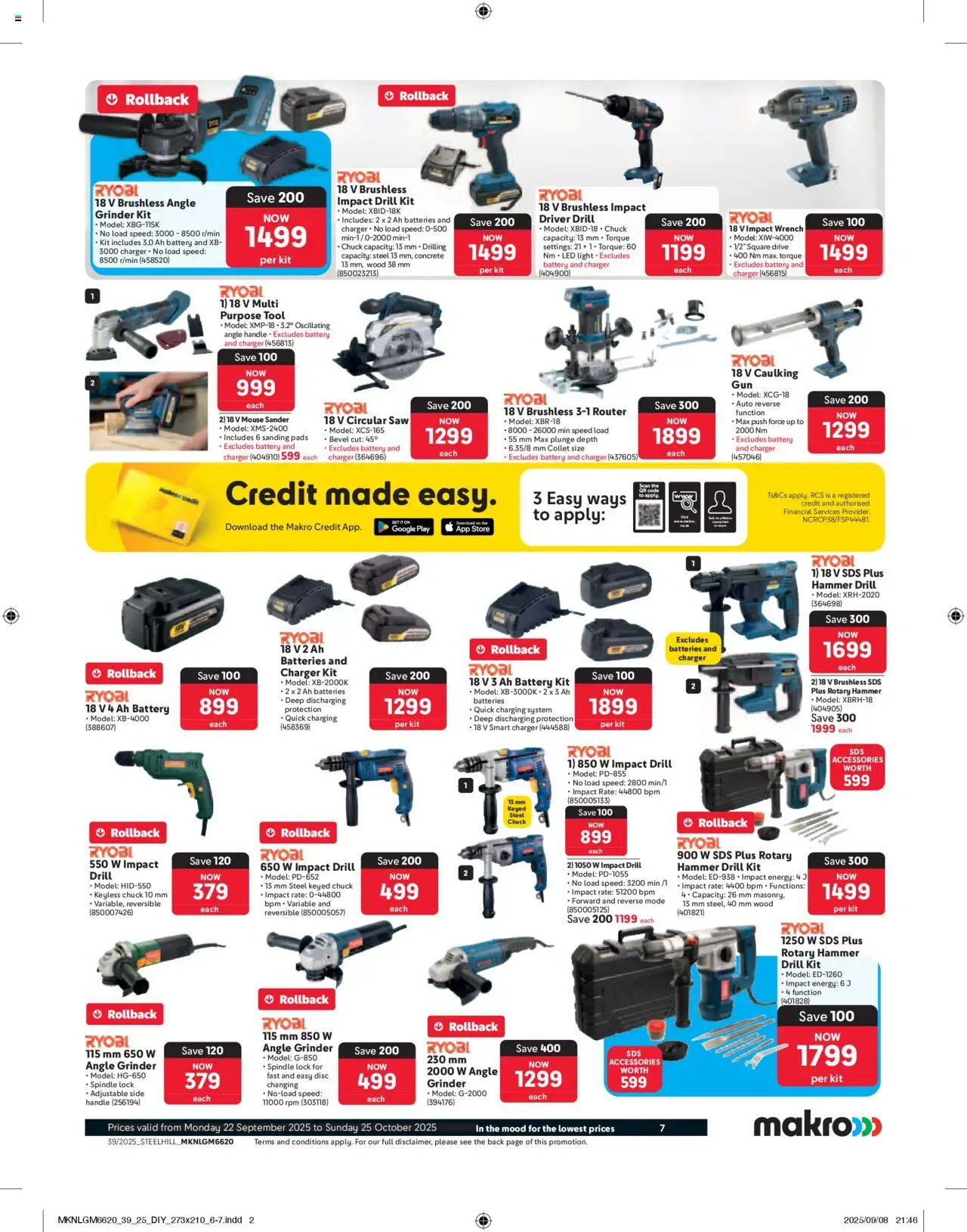 New Makro catalogue – valid from 22.09.2025 | Page: 7 | Products: Router, Grinder, Charger, Angle grinder