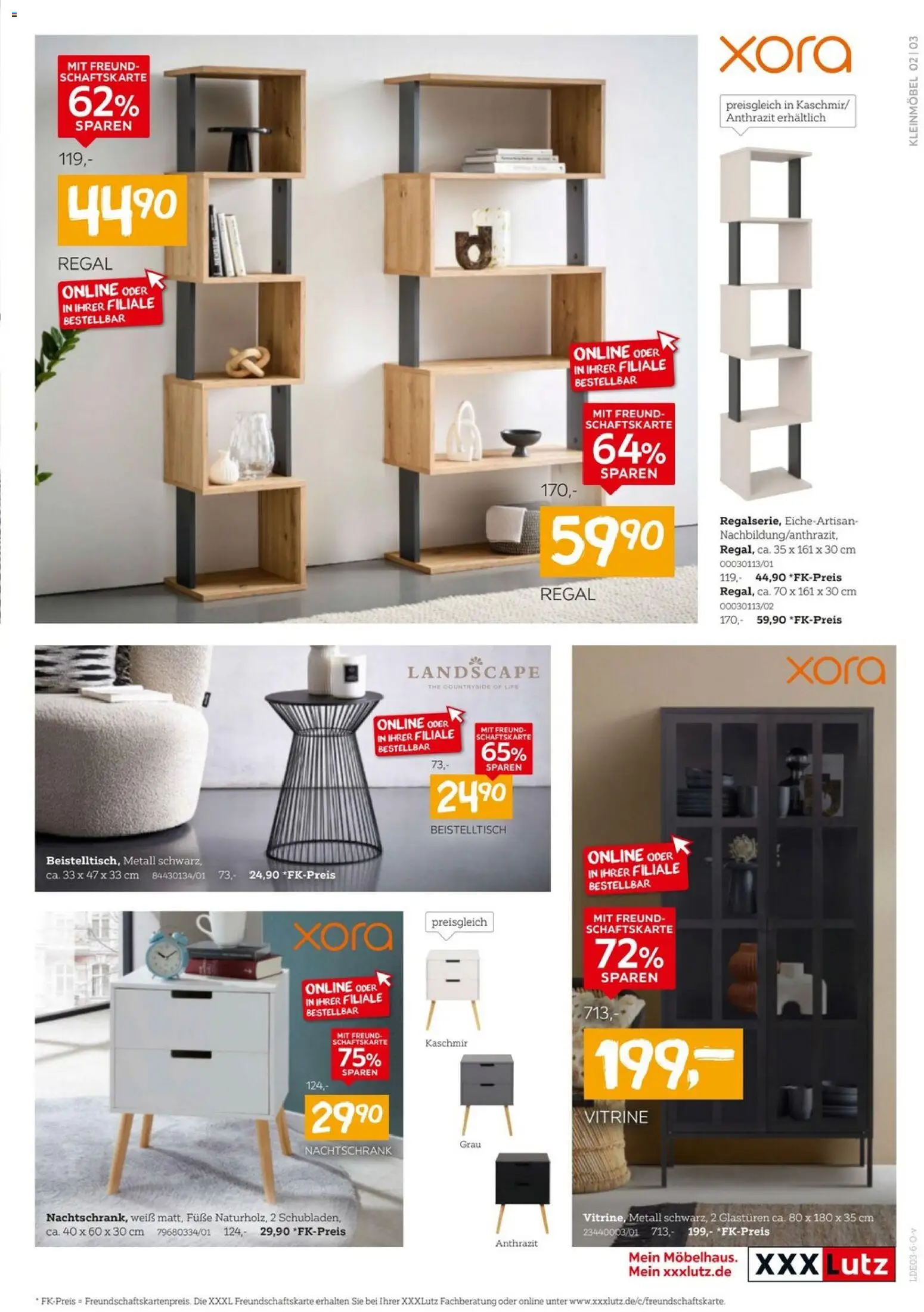 XXXL Lutz Aufbewahrung & Deko – gültig ab 08.03.2026 | Seite: 3 | Produkte: Beistelltisch, Vitrine, Regal