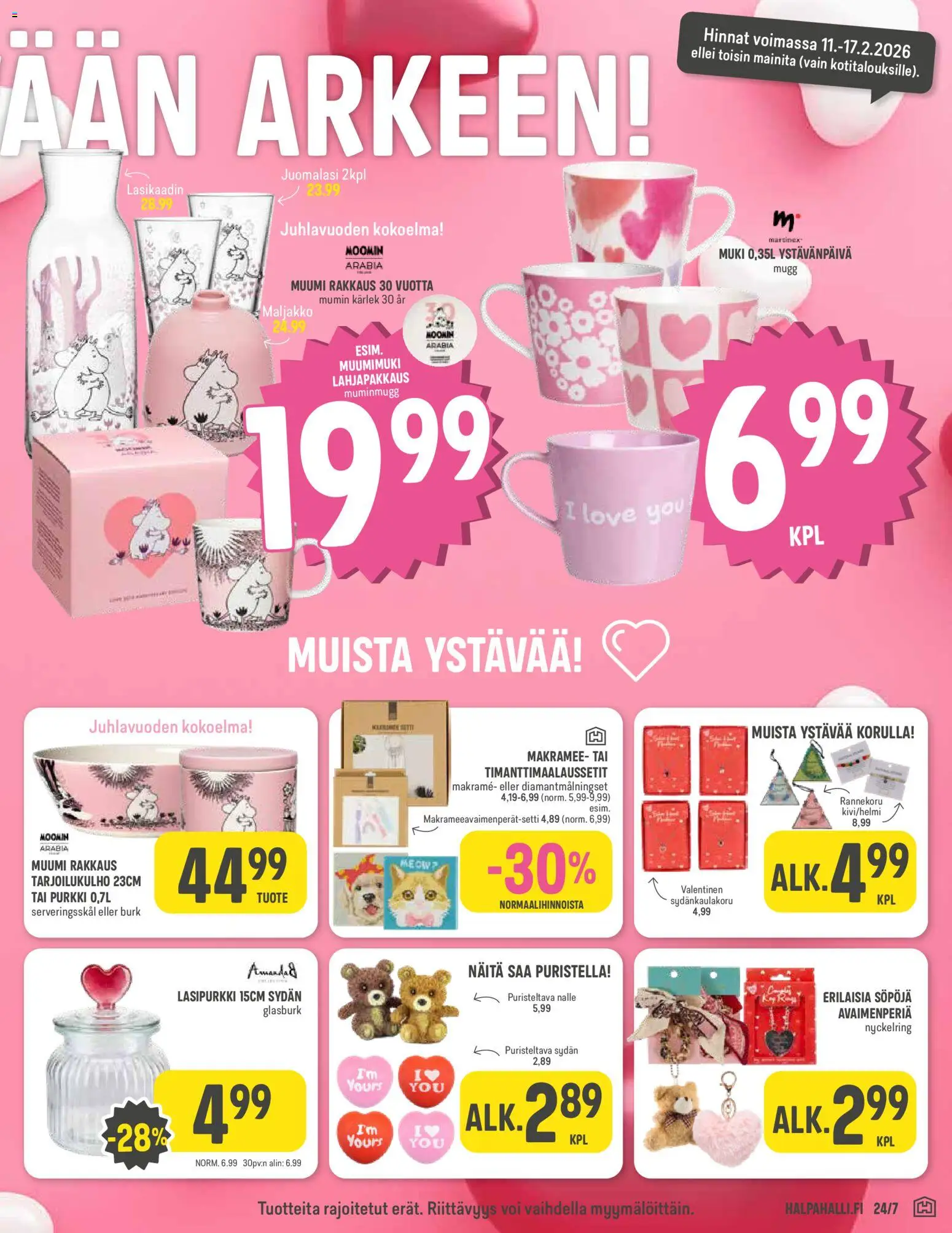 Halpa Halli tarjoukset – voimassa 11.02.2026 alkaen | Sivu: 7 | Tuotteet: Rannekoru, Muki, Maljakko, Voi