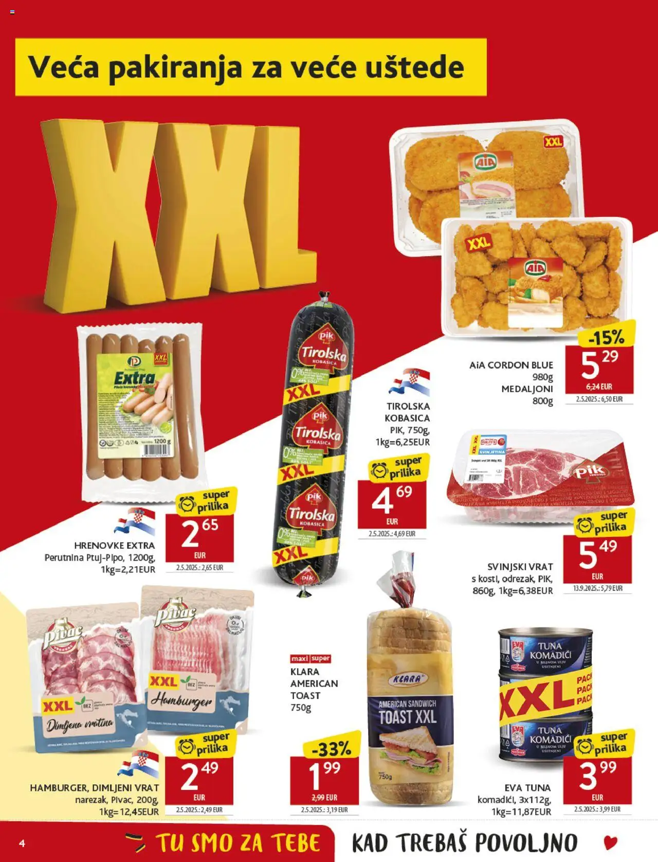 Konzum HR akciós ujság - amely érvényes a következő dátumtól: 24.09.2025 | Oldal: 4 | Termékek: Hamburger