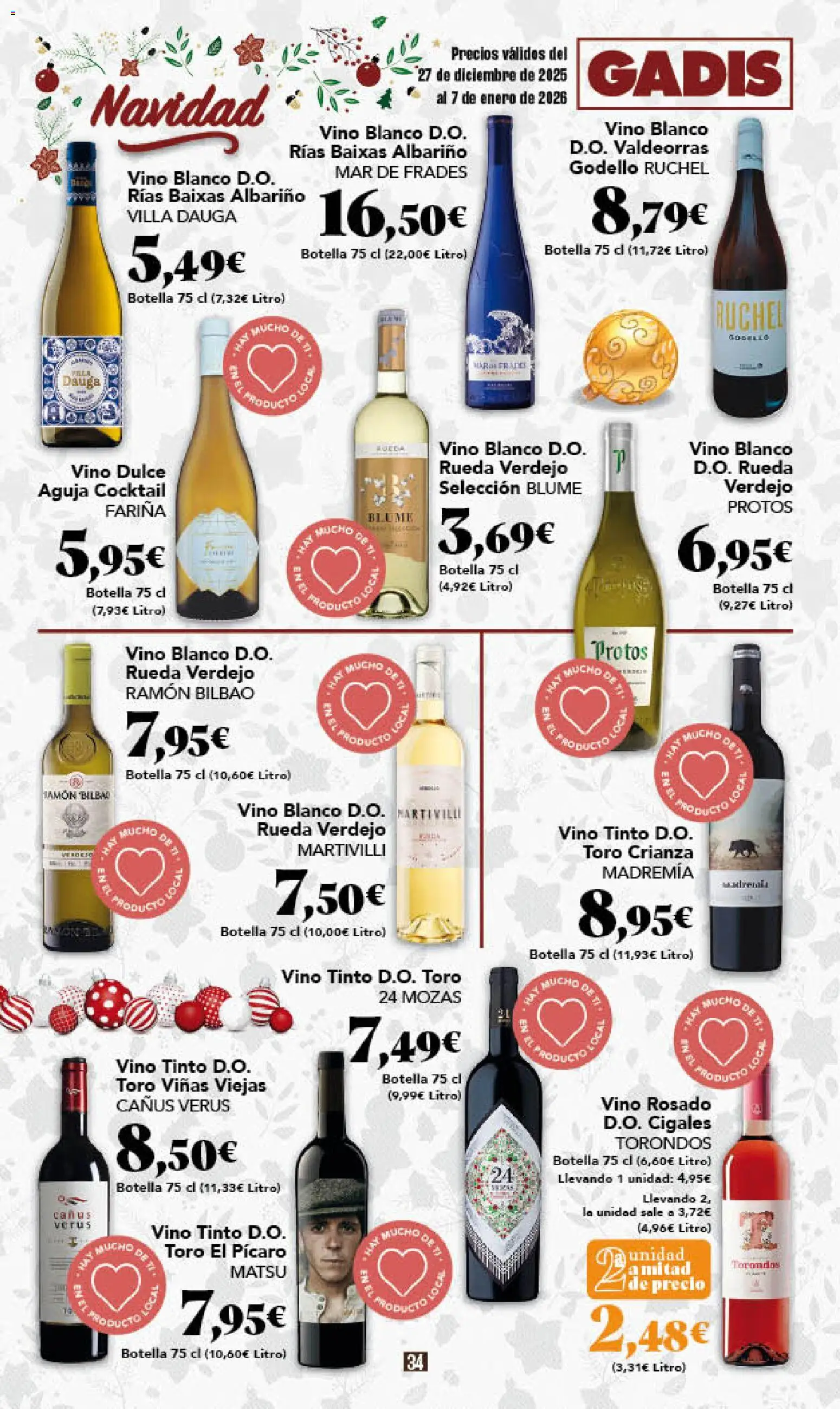 Gadis - folleto │ válido desde el 27.12.2025 | Página: 34 | Productos: Vino rosado, Jamón, Vino