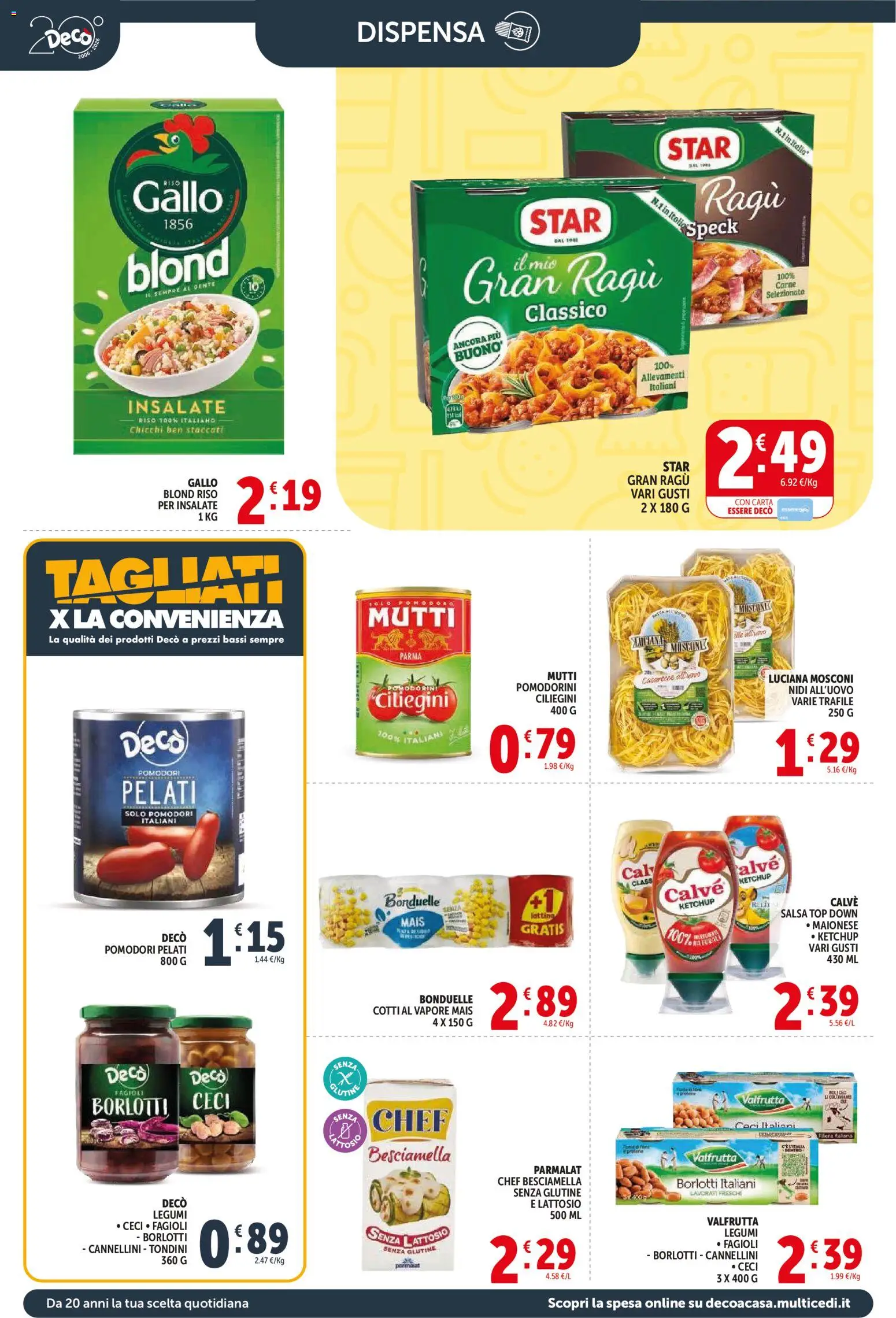 Volantino Decò del 21.04.2026 | Pagina: 8 | Prodotti: Legumi, Maionese, Pomodoro, Ragú