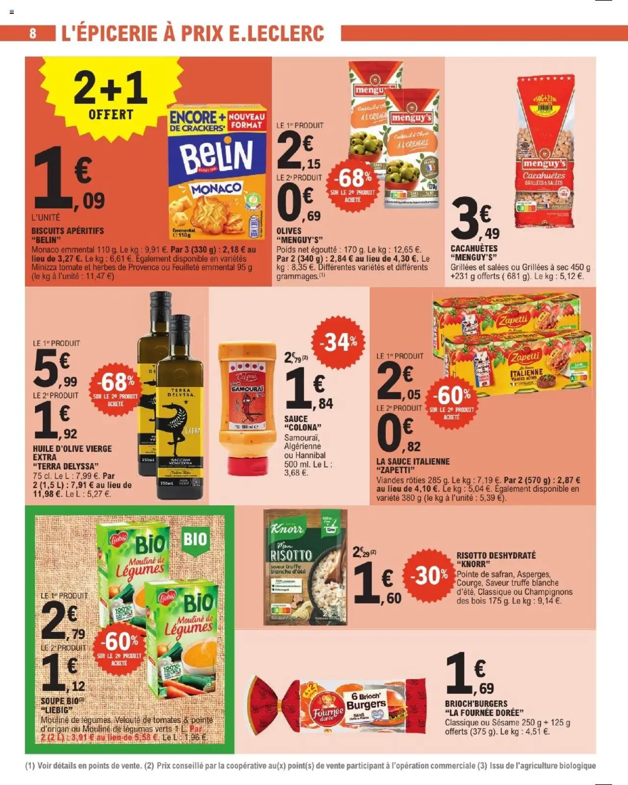 {H1} | Page: 8 | Produits: Crackers, Emmental, Tomates, Biscuits
