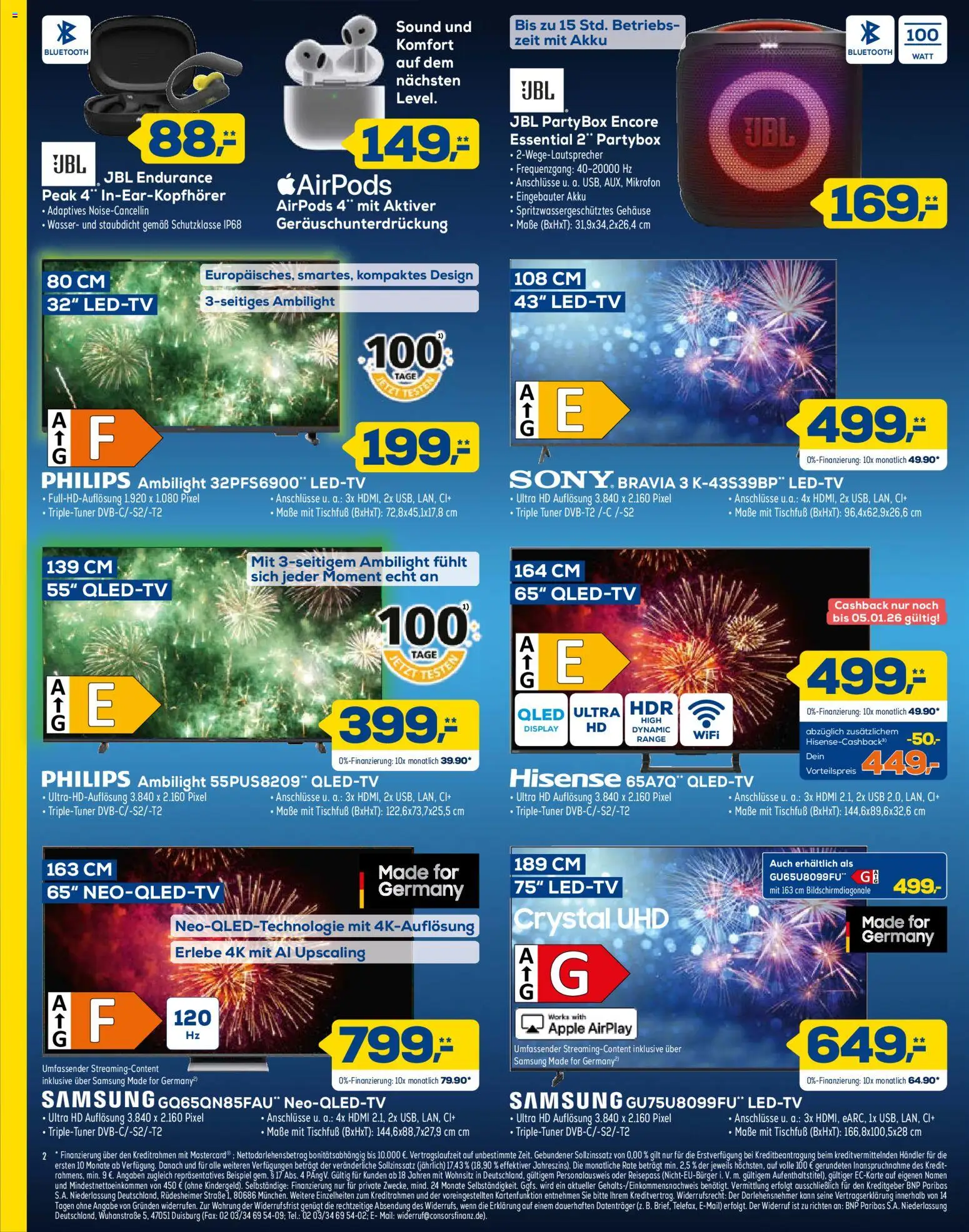 Euronics Prospekt 	 – gültig ab 31.12.2025 | Seite: 2 | Produkte: Sony, Philips, USB, Apple