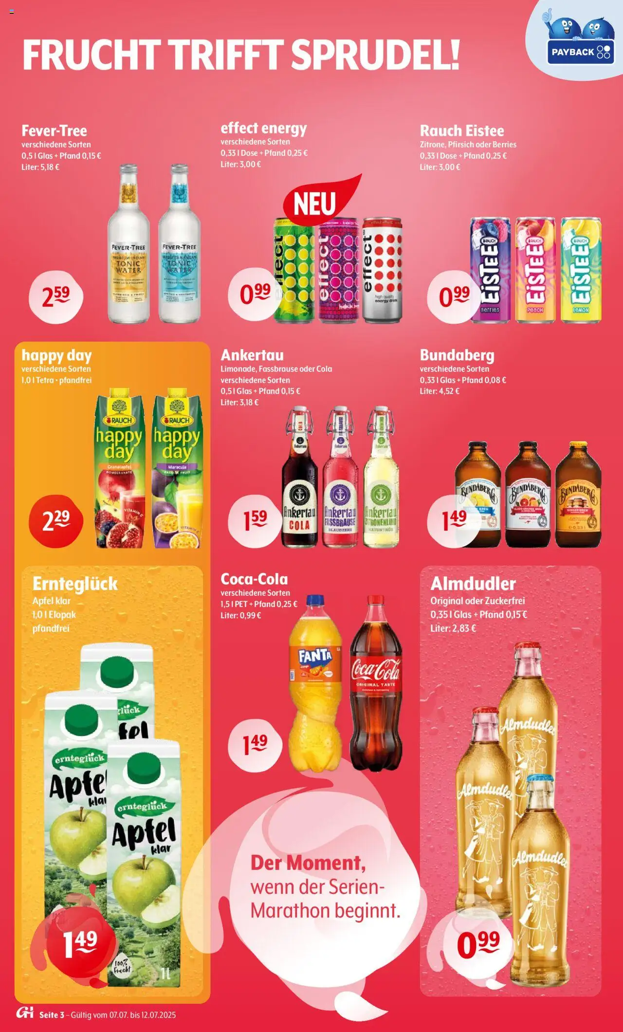 Trink und Spare Prospekt 	 - gültig ab dem 07.07.2025 | Seite: 3 | Produkte: Granatapfel, Coca cola, Äpfel, Apple